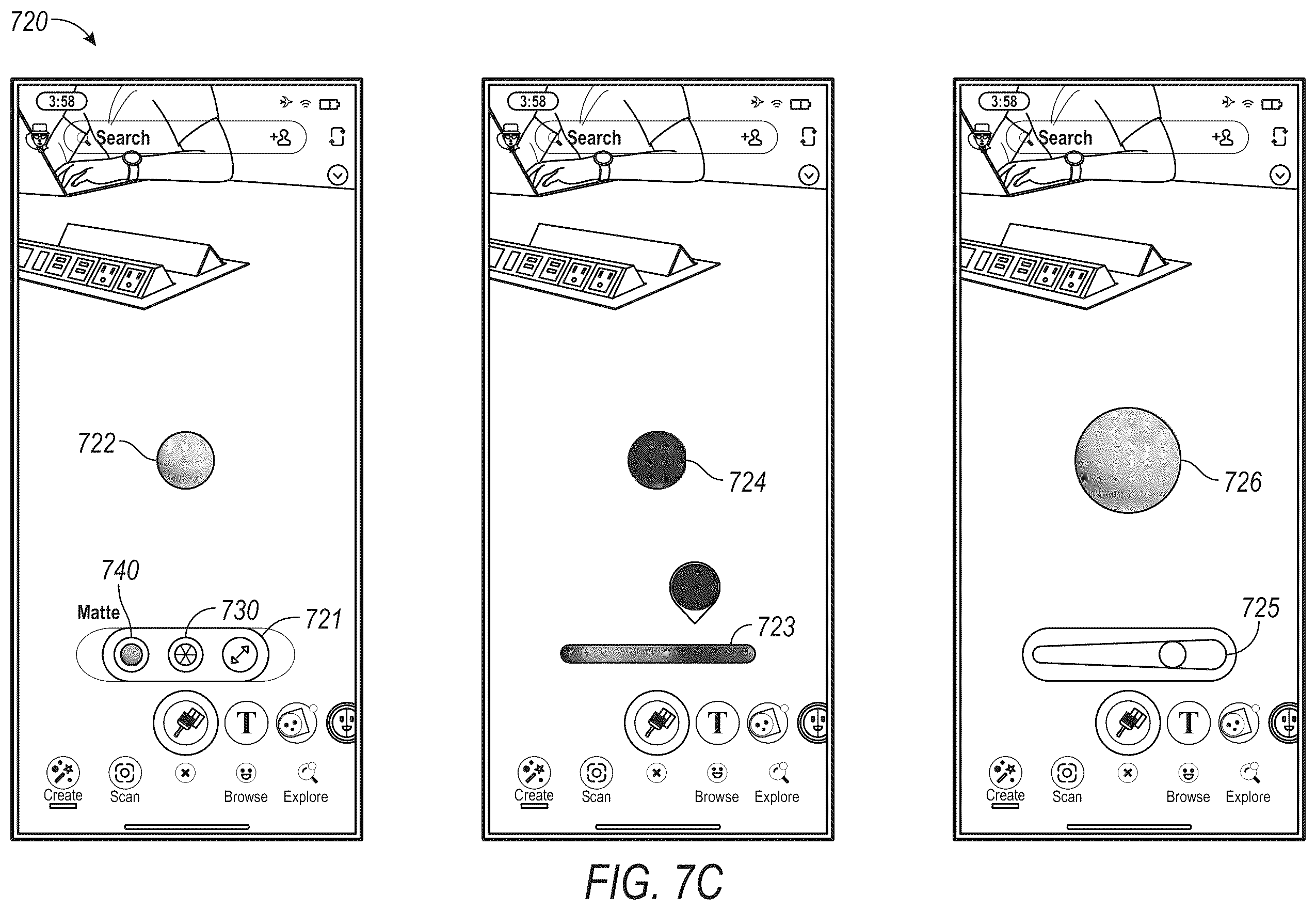 Patent US11847302 Figure 9 – Spatial navigation and creation interface