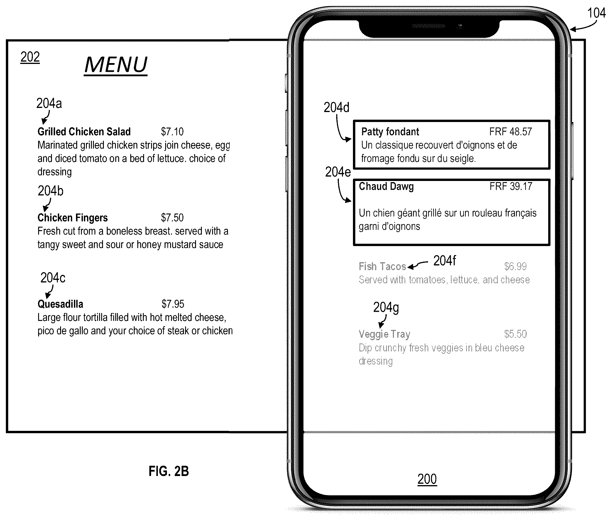 Patent US11847303 Figure 3 – User interface for depicting informational elements for selectable items