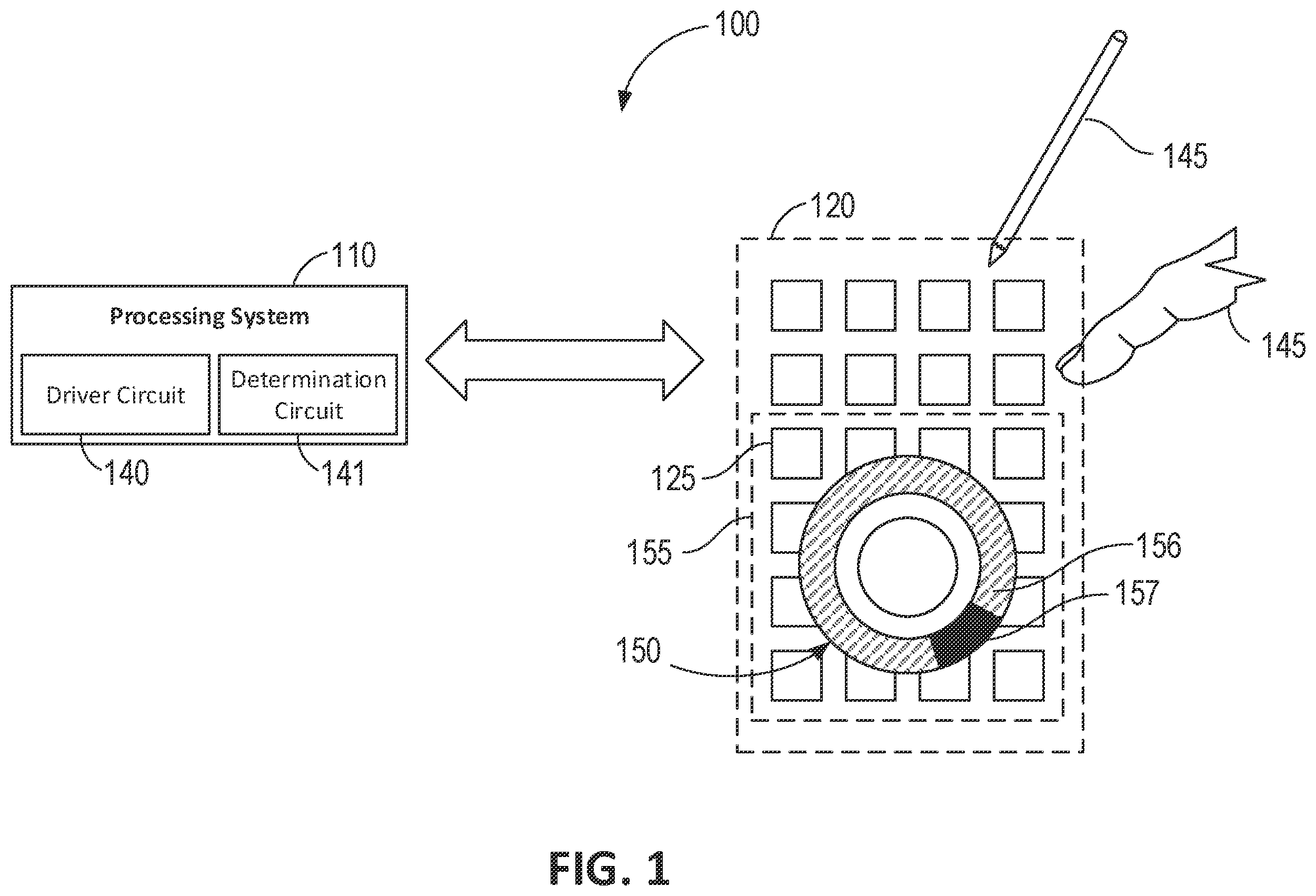 Patent US11847306 Figure 1 – Rotatable interface with angle determination