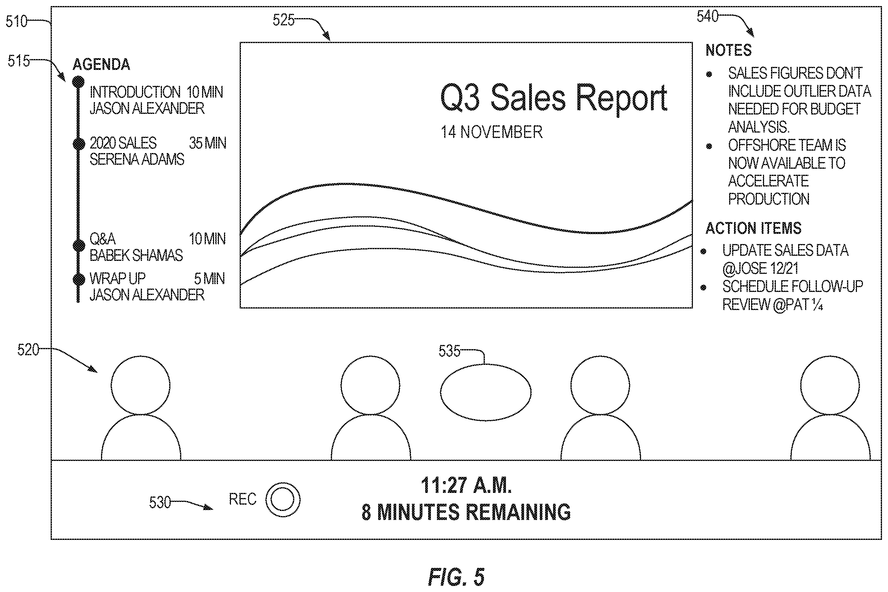 Patent US11847307 Figure 5 – Intelligent content display for network-based communications