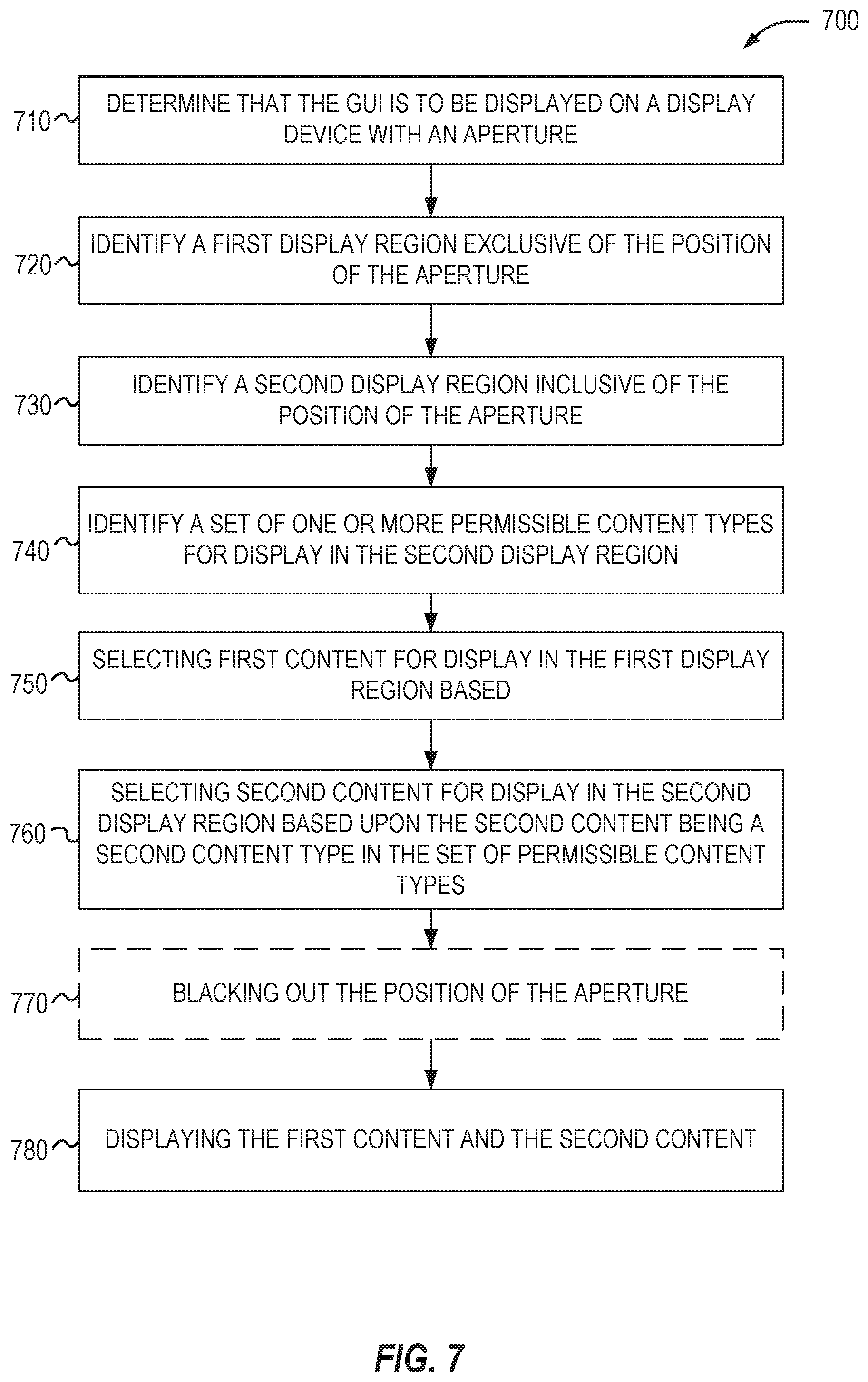 Patent US11847307 Figure 7 – Intelligent content display for network-based communications