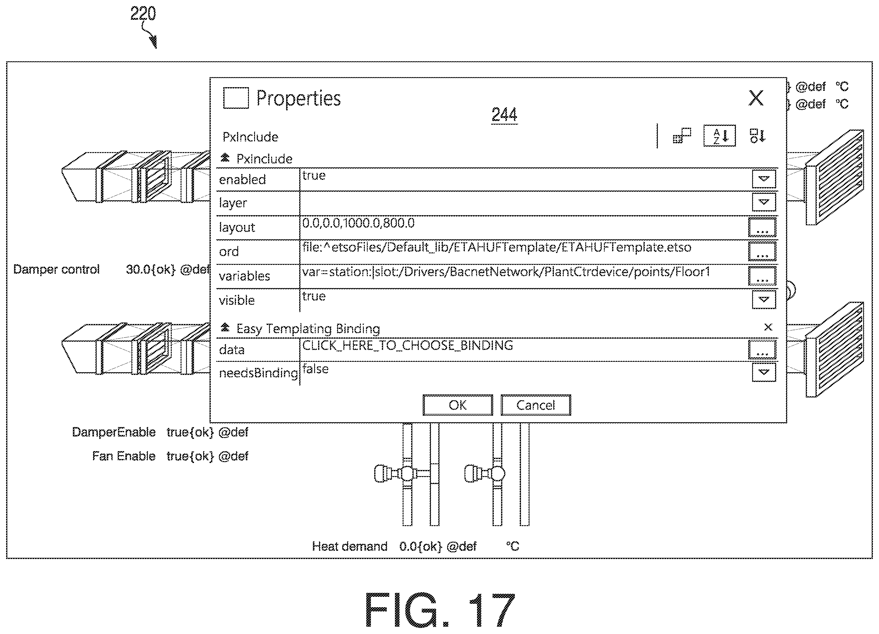Patent US11847310 Figure 17 – System and method for auto binding graphics to components in a building management system