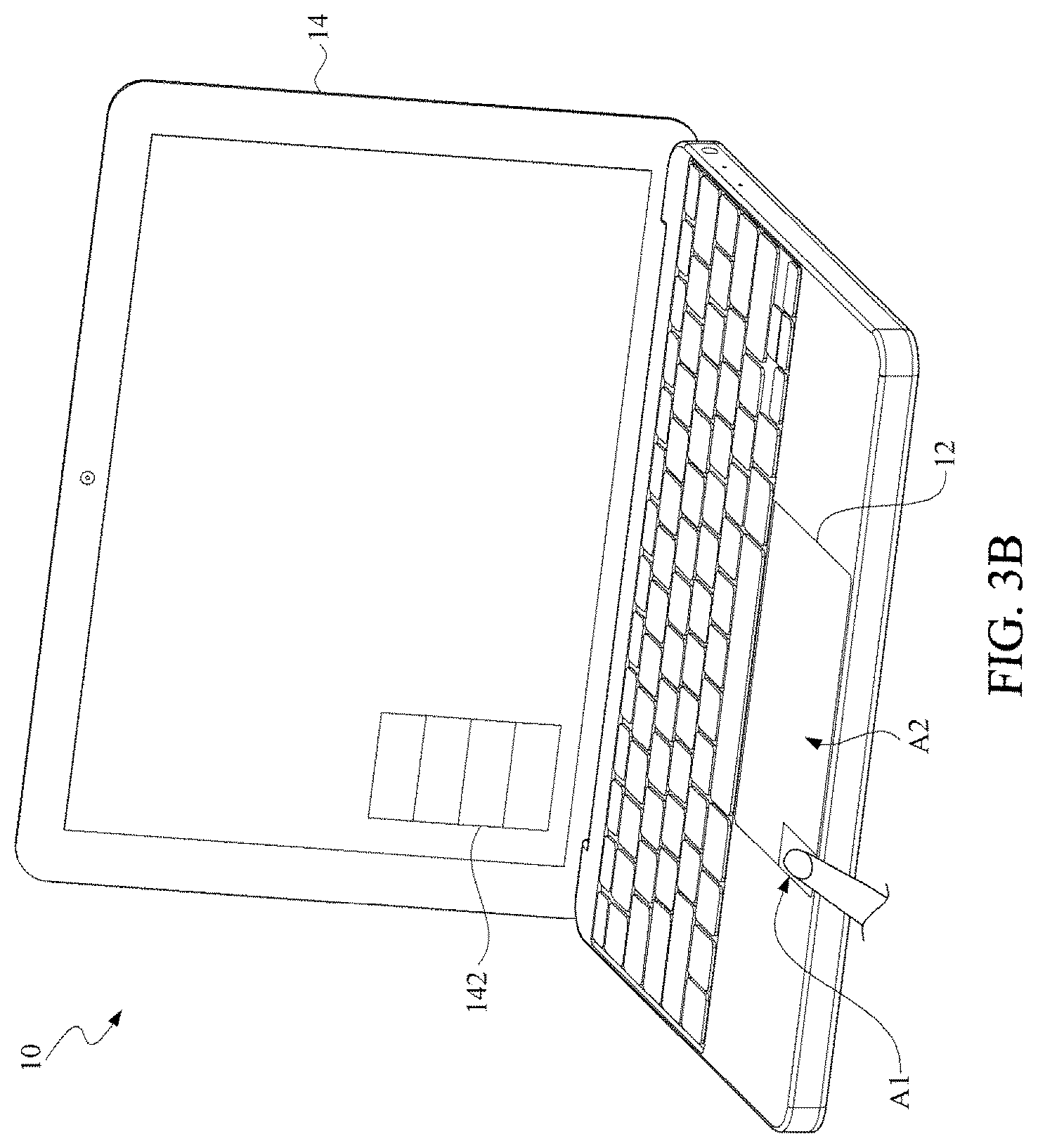 Patent US11847313 Figure 4 – Electronic device having touchpad with operating functions selected based on gesture command and touch method thereof