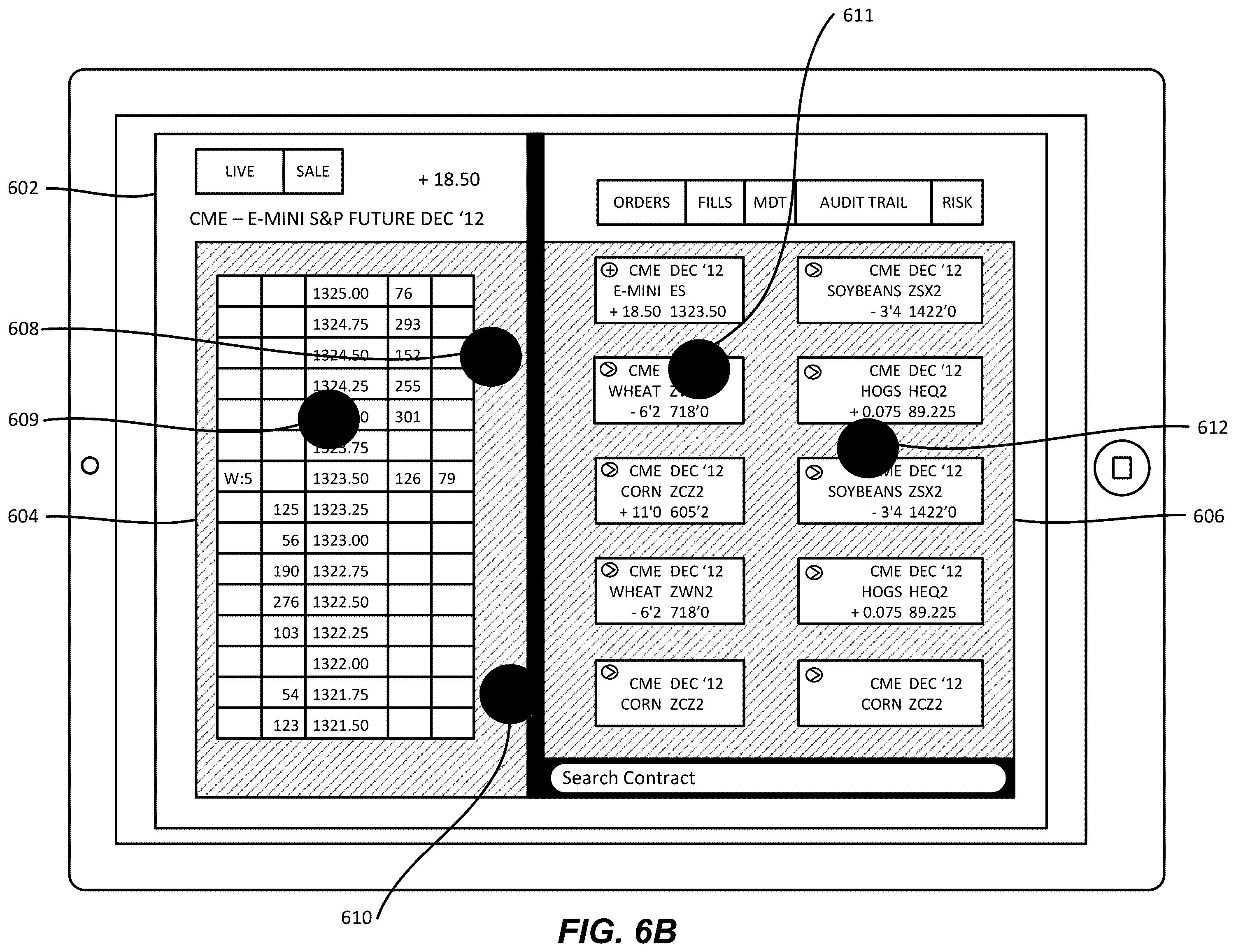 Patent US11847315 Figure 7 – Methods and apparatus to enable a trading device to accept a user input