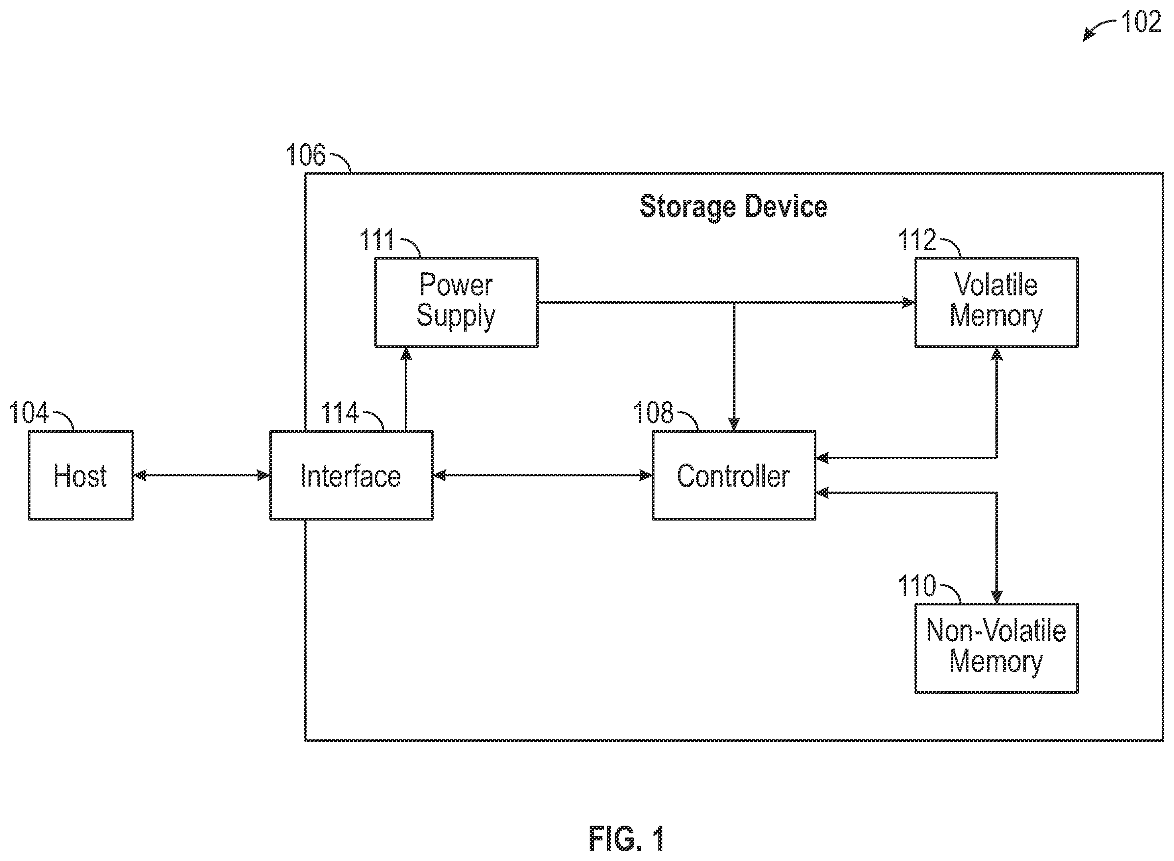 Patent US11847330 Figure 1 – Adjustment of storage device parameters based on workload characteristics