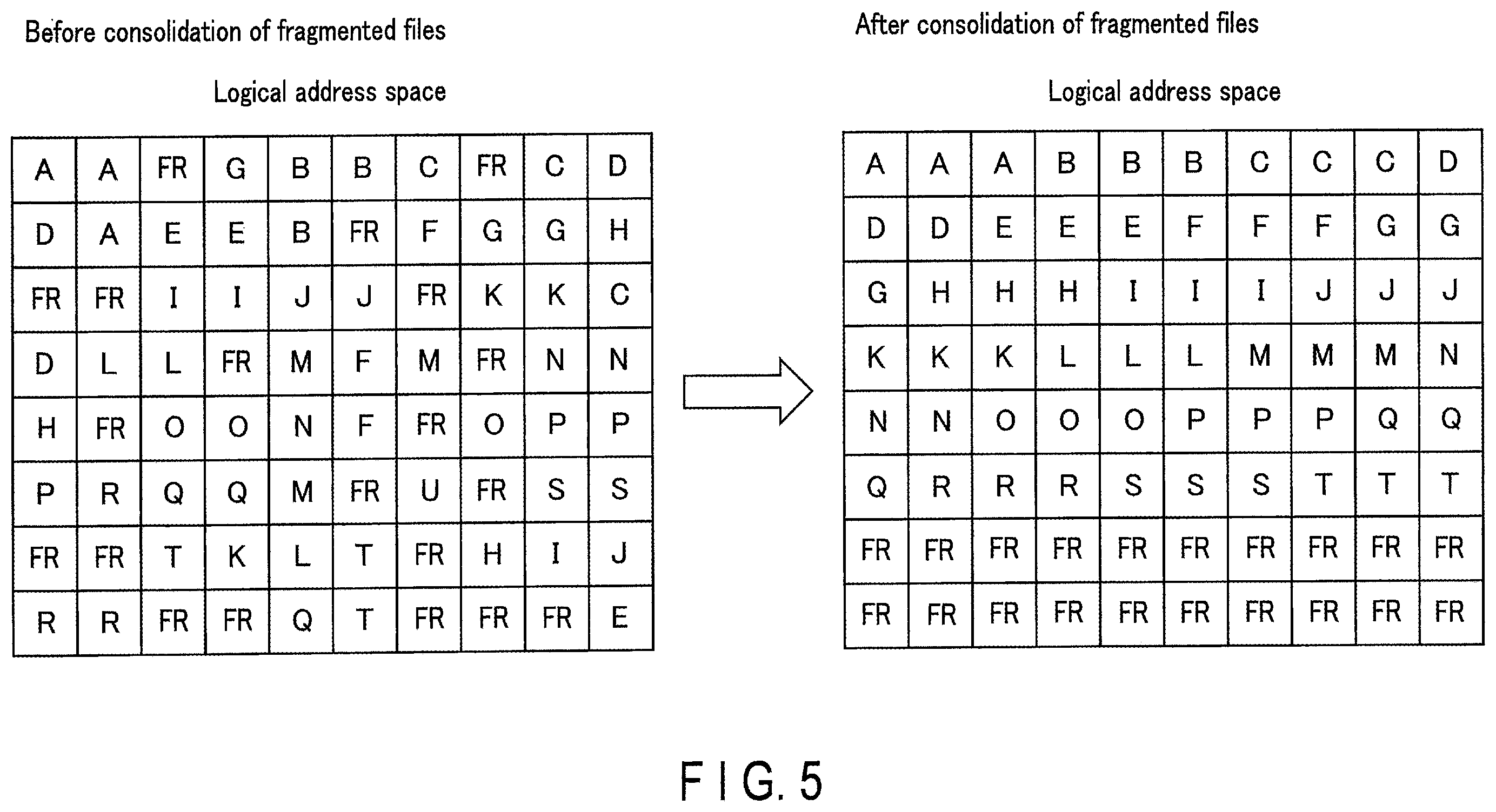 Patent US11847341 Figure 5 – Memory card, memory system, and method of consolidating fragmented files
