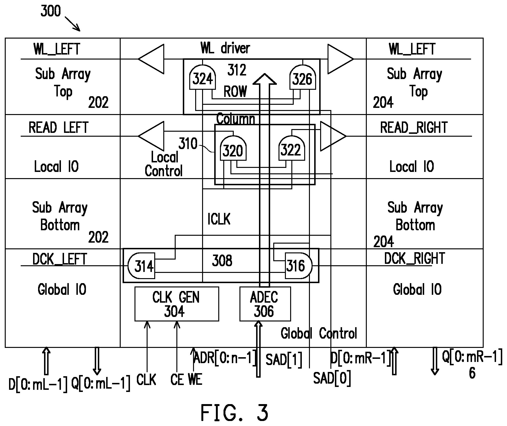 Patent US11847345 Figure 3 – Memory circuit including an array control inhibitor