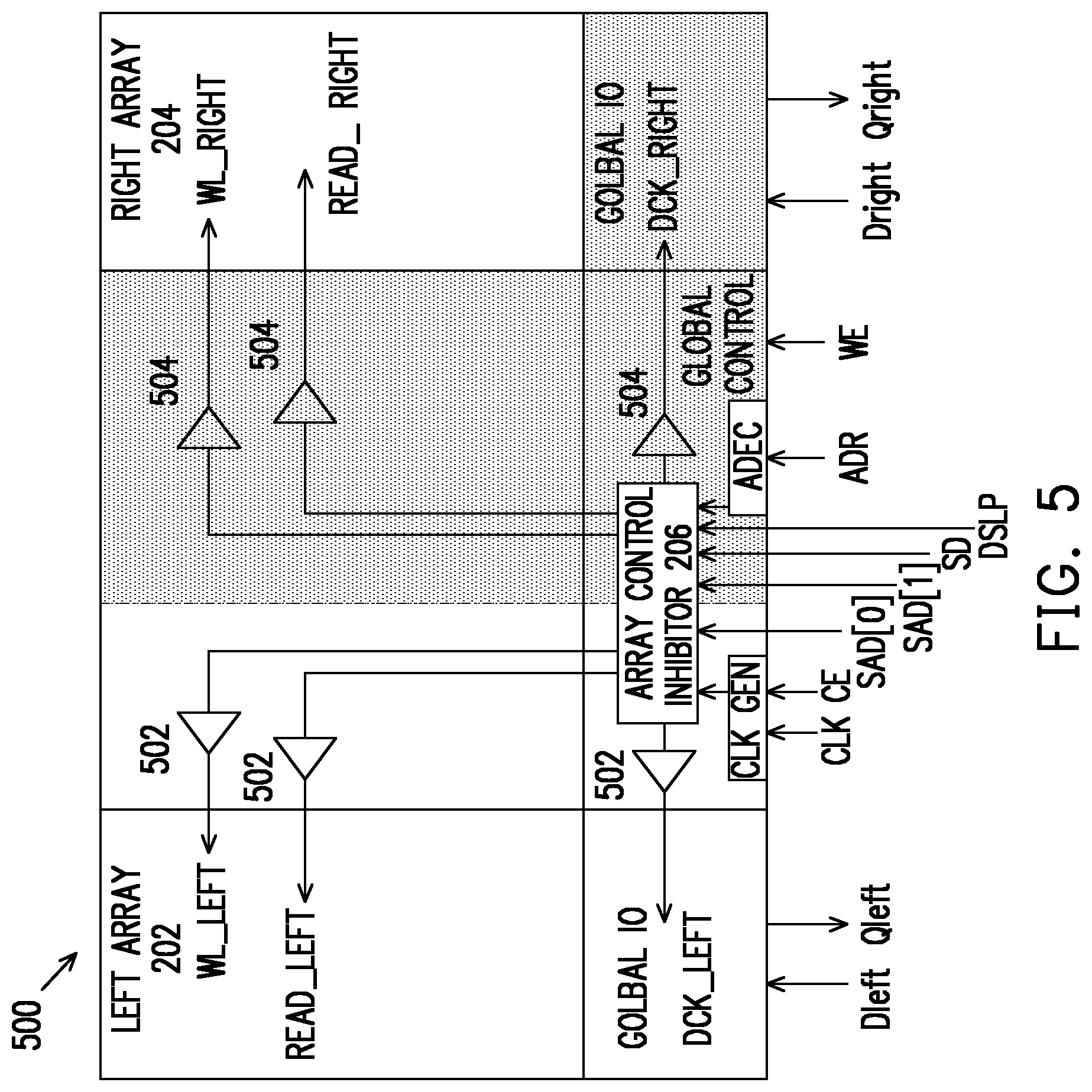 Patent US11847345 Figure 5 – Memory circuit including an array control inhibitor