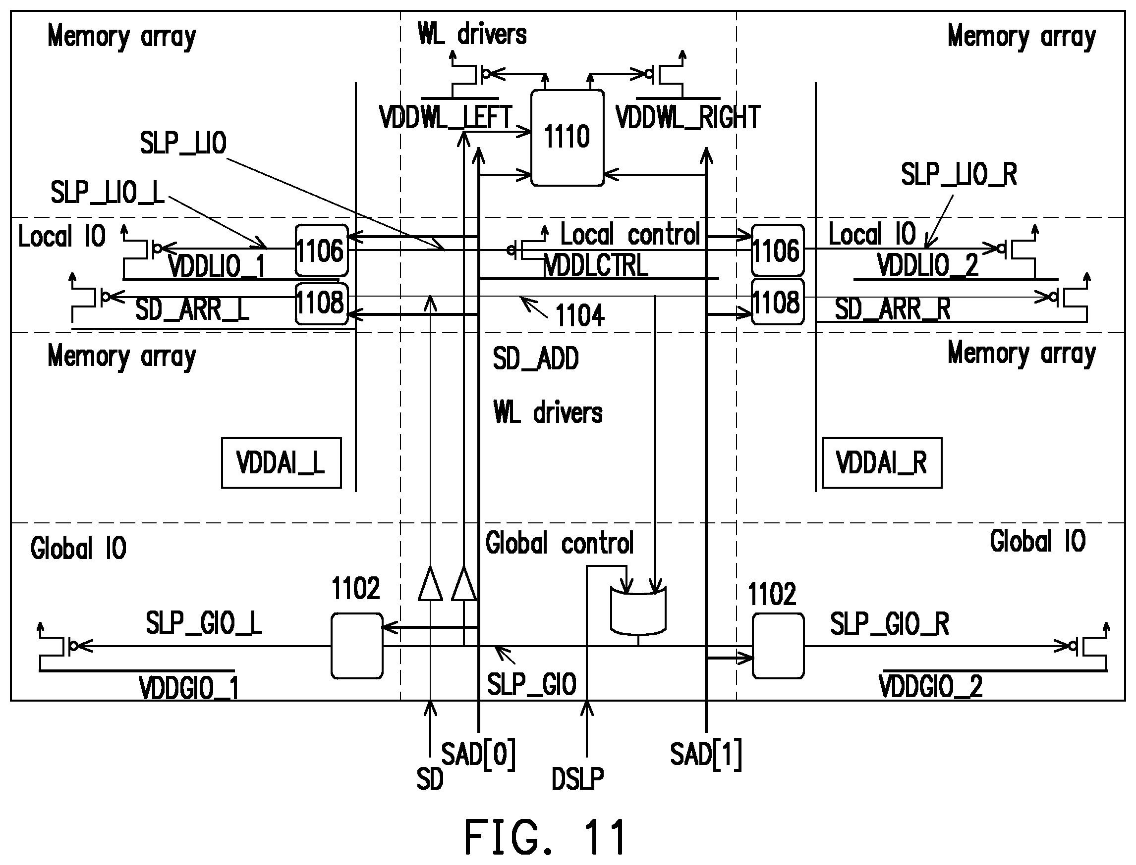 Patent US11847345 Figure 11 – Memory circuit including an array control inhibitor