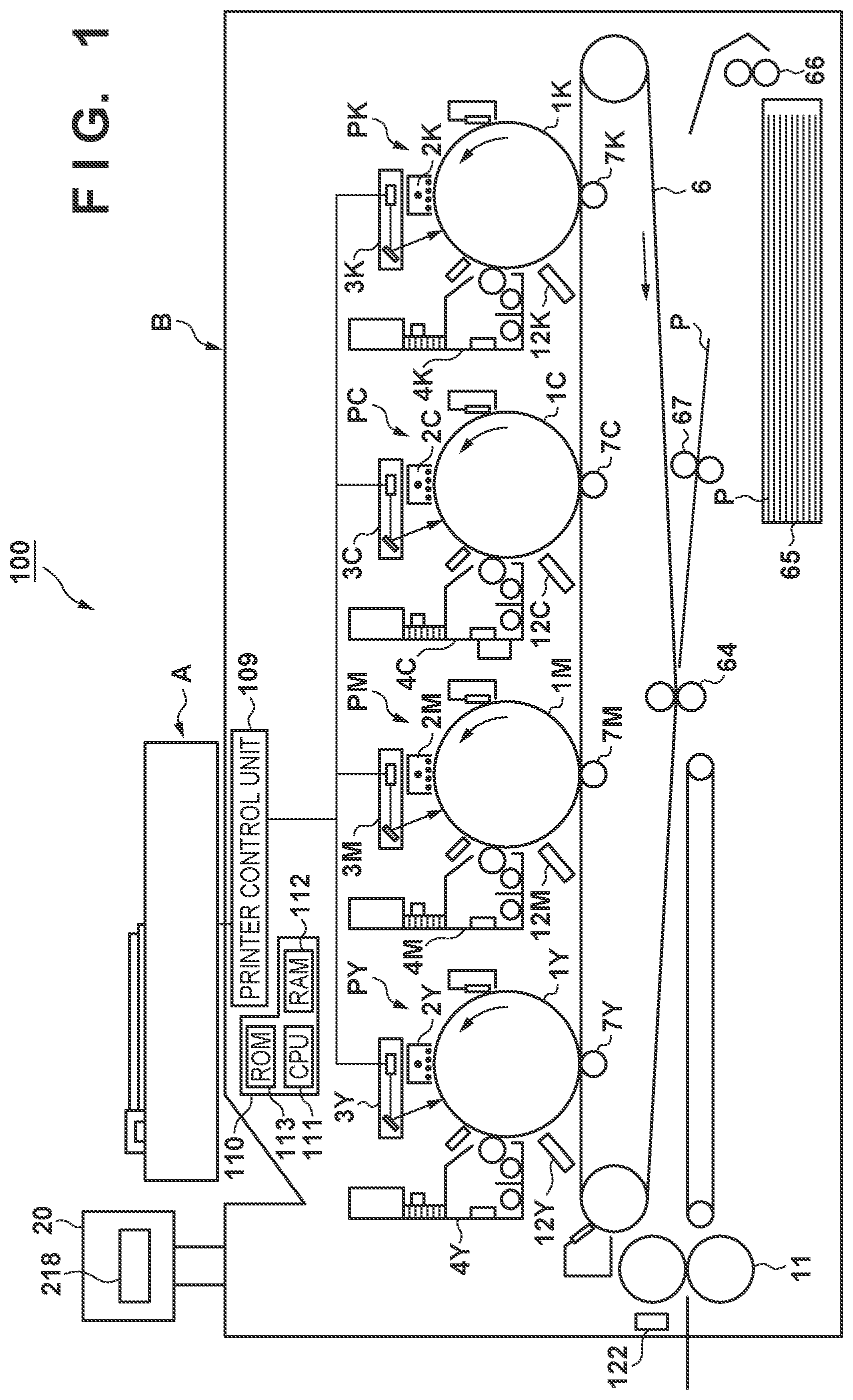 Patent US11847363 Figure 1 – Image forming apparatus that executes calibration