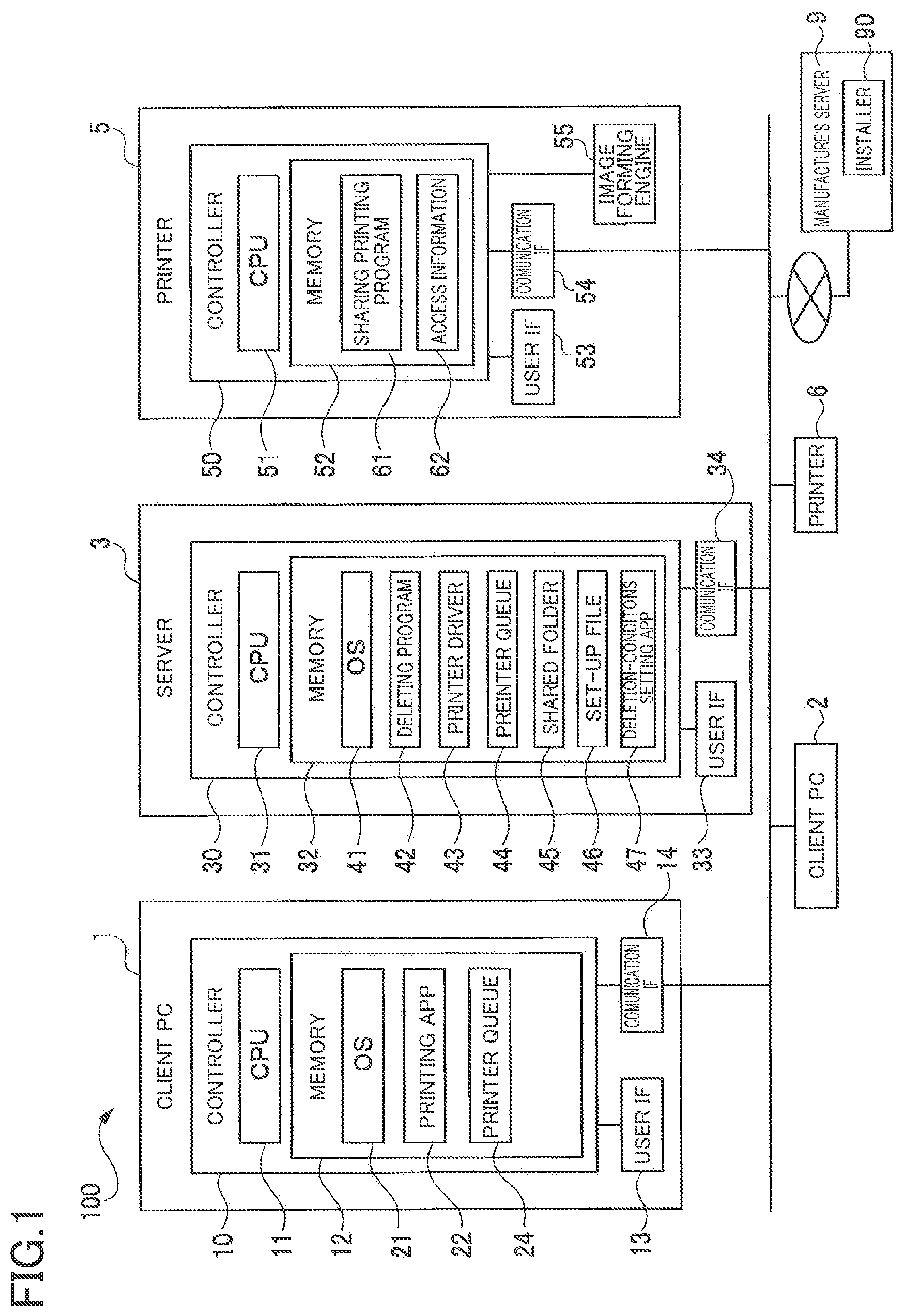 Patent US11847364 Figure 1 – Server and non-transitory storage medium storing instructions executable by information processing apparatus