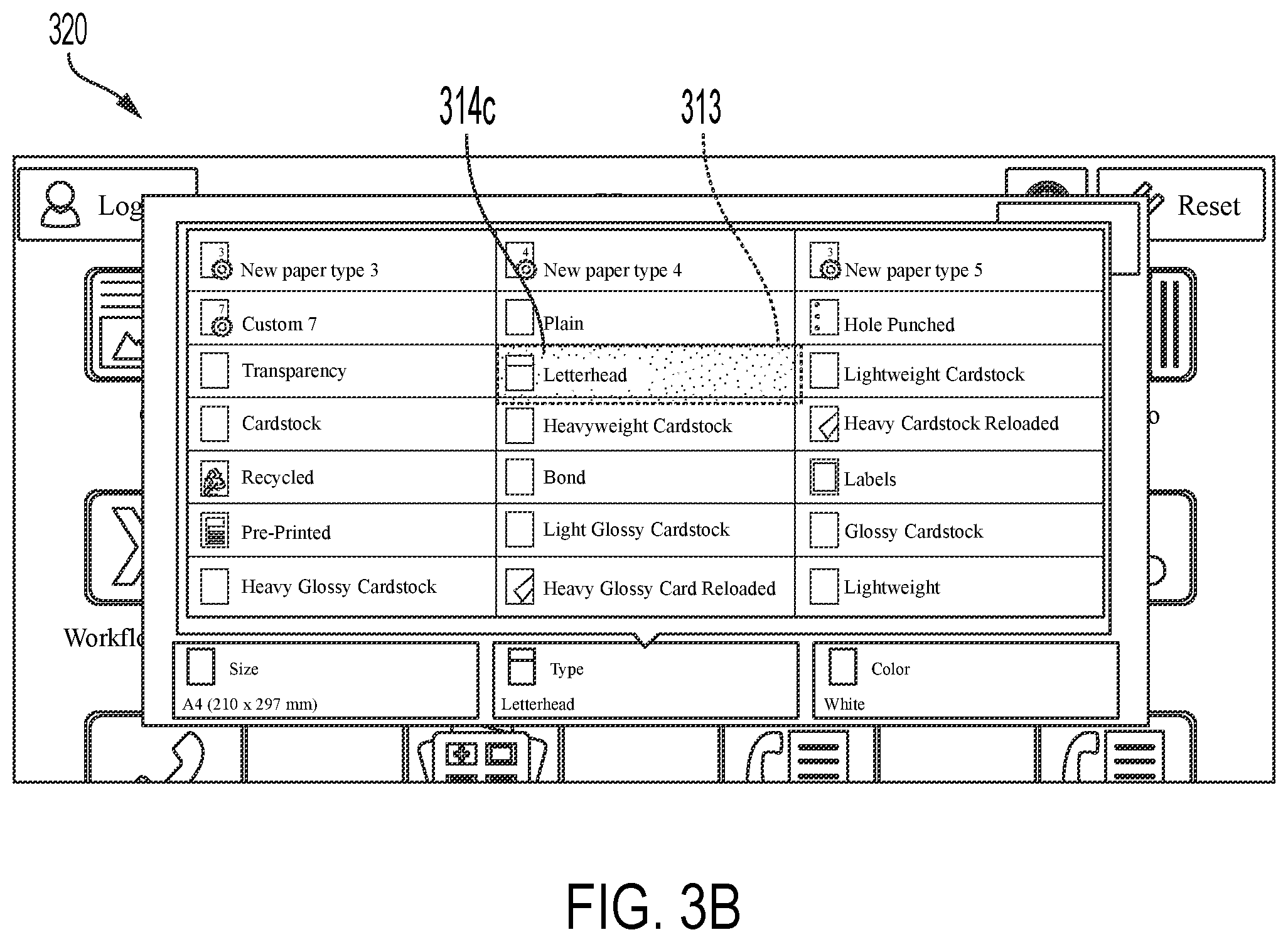 Patent US11847366 Figure 4 – Reserving a tray for a user for special media printing