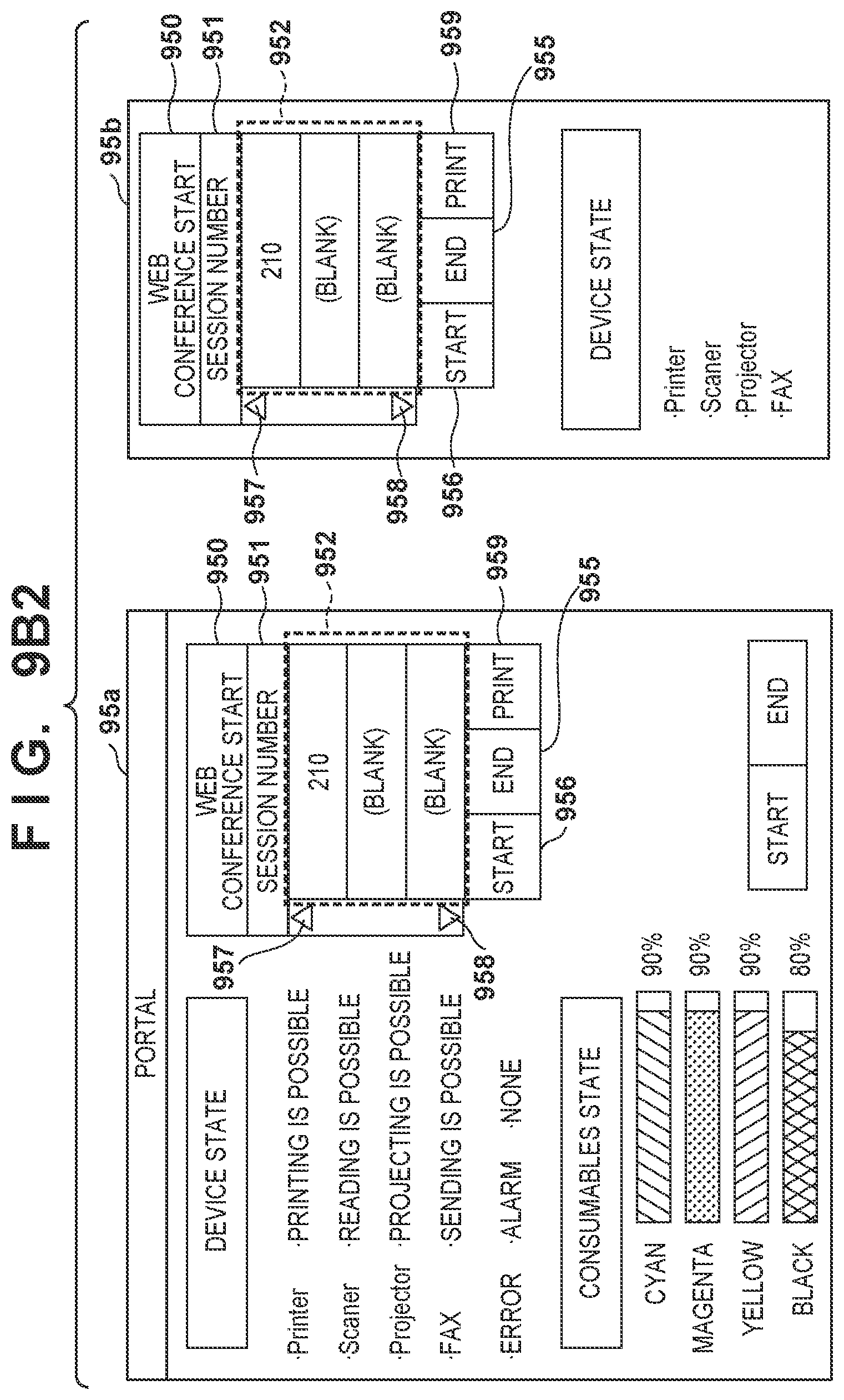 Patent US11847367 Figure 20 – Printing system, method of controlling printing system, and storage medium comprising a projection unit that projects an image, accept a request to print a projected image, determining whether or not printing based on a captured image of the image projected is possible and restrict or permit printing based on the determination
