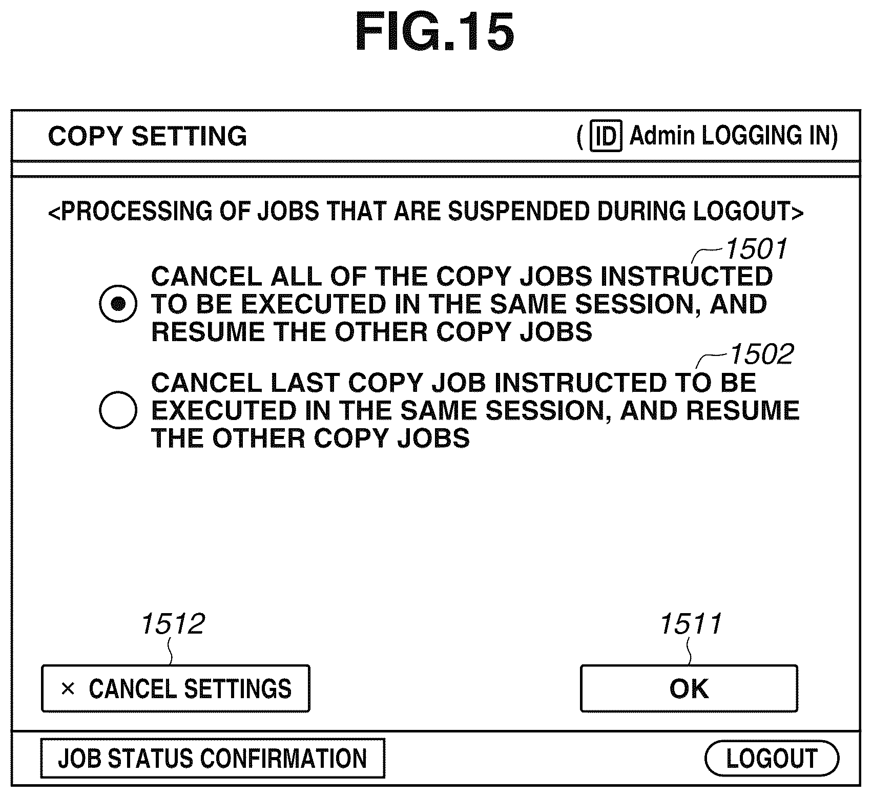 Patent US11847371 Figure 15 – Image processing apparatus, control method for image processing apparatus, and storage medium