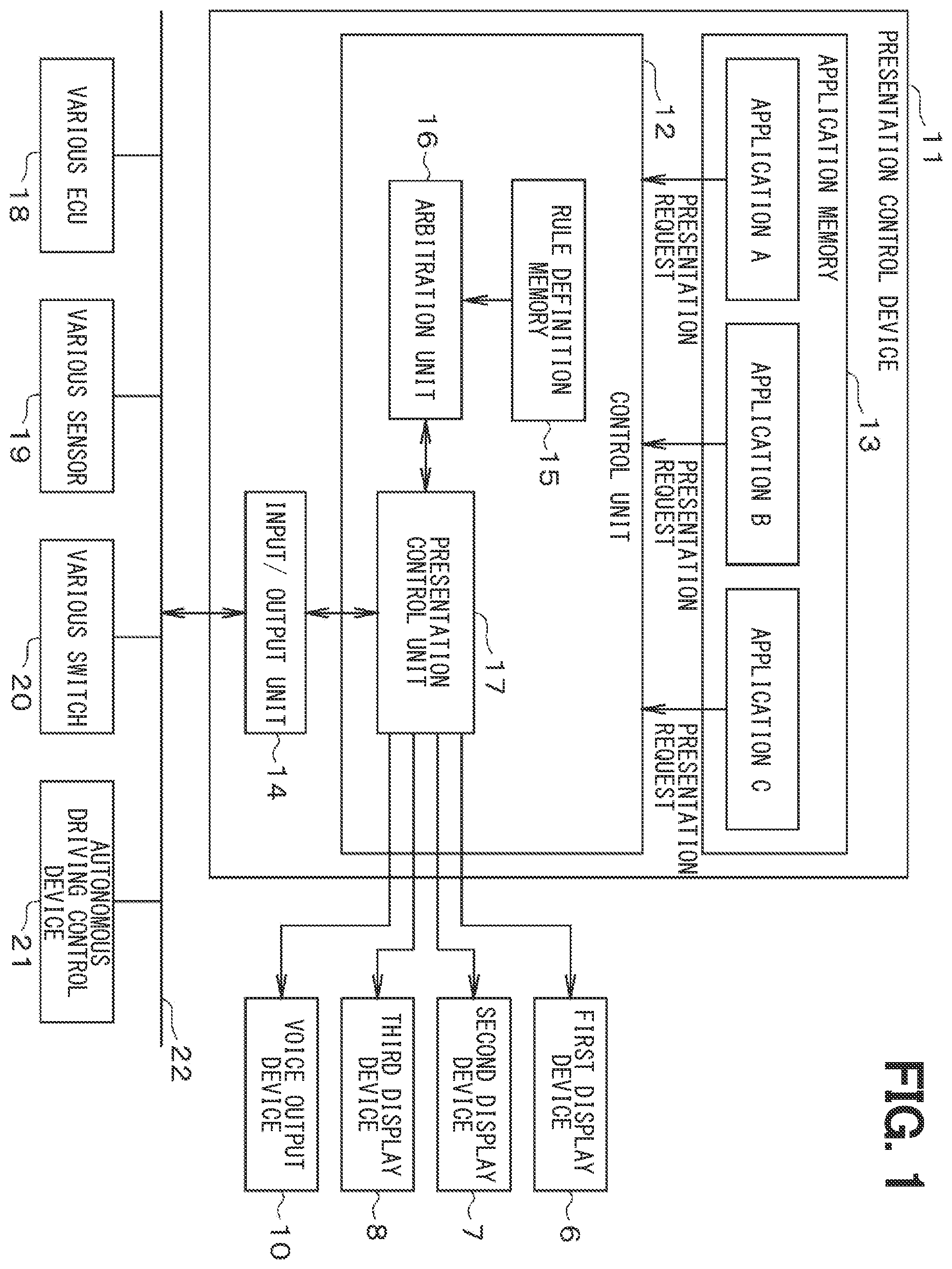 Patent US11847374 Figure 1 – Content presentation control device, presentation control method, and non-transitory computer-readable storage medium