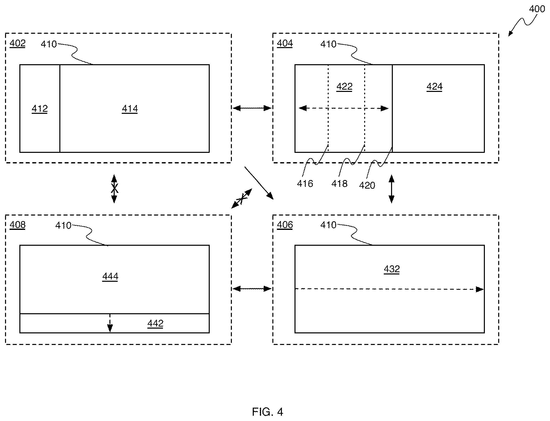 Patent US11847375 Figure 4 – Coordinating adjustments to composite graphical user interfaces generated by multiple devices