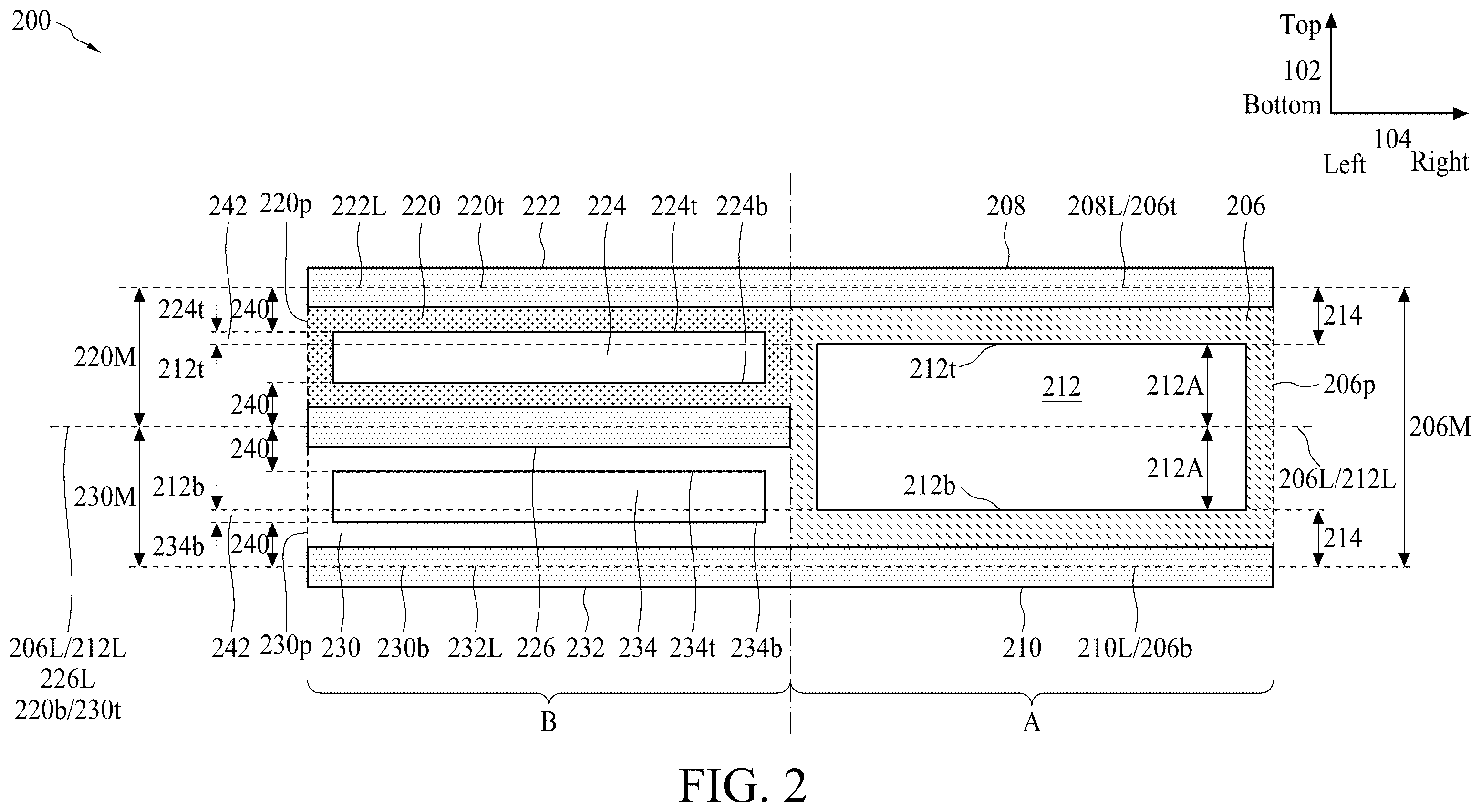 Patent US11847399 Figure 2 – Integrated circuit with asymmetric mirrored layout analog cells