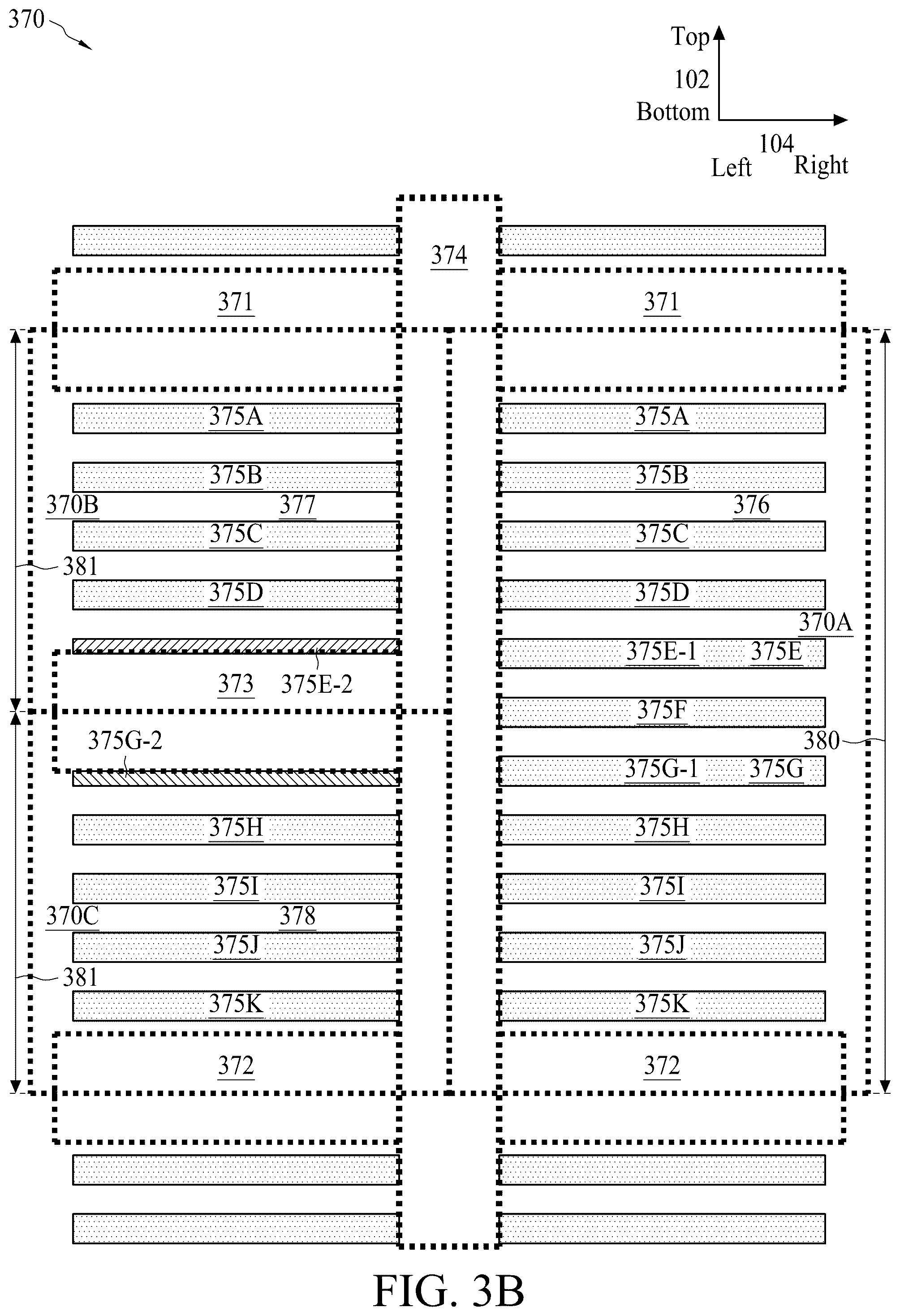Patent US11847399 Figure 4 – Integrated circuit with asymmetric mirrored layout analog cells