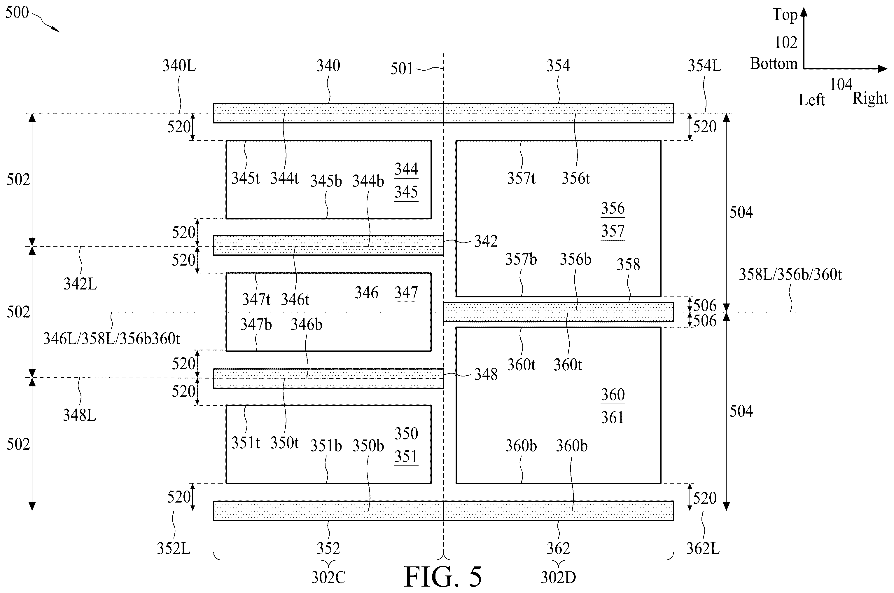 Patent US11847399 Figure 6 – Integrated circuit with asymmetric mirrored layout analog cells