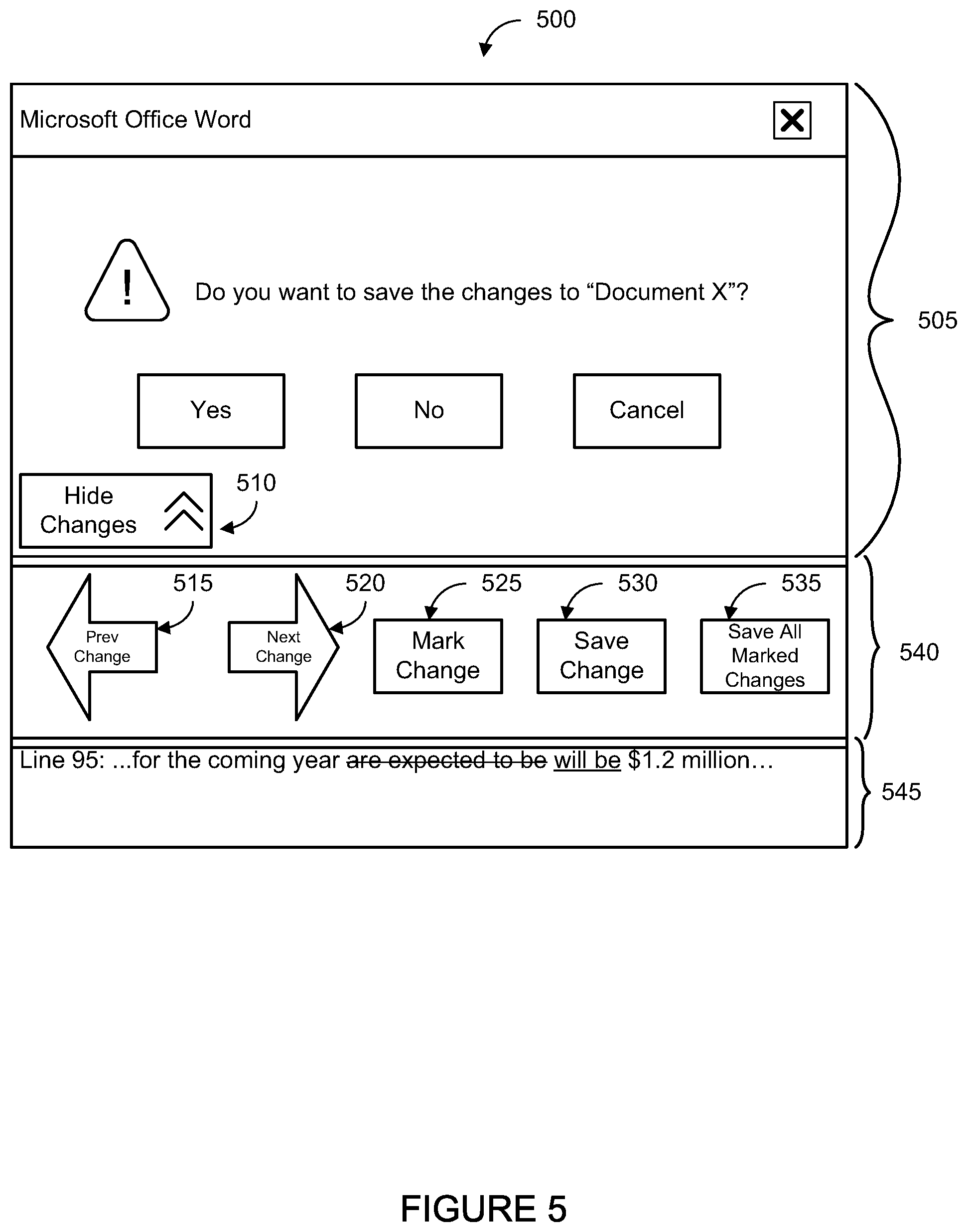 Patent US11847410 Figure 5 – Viewing file modifications