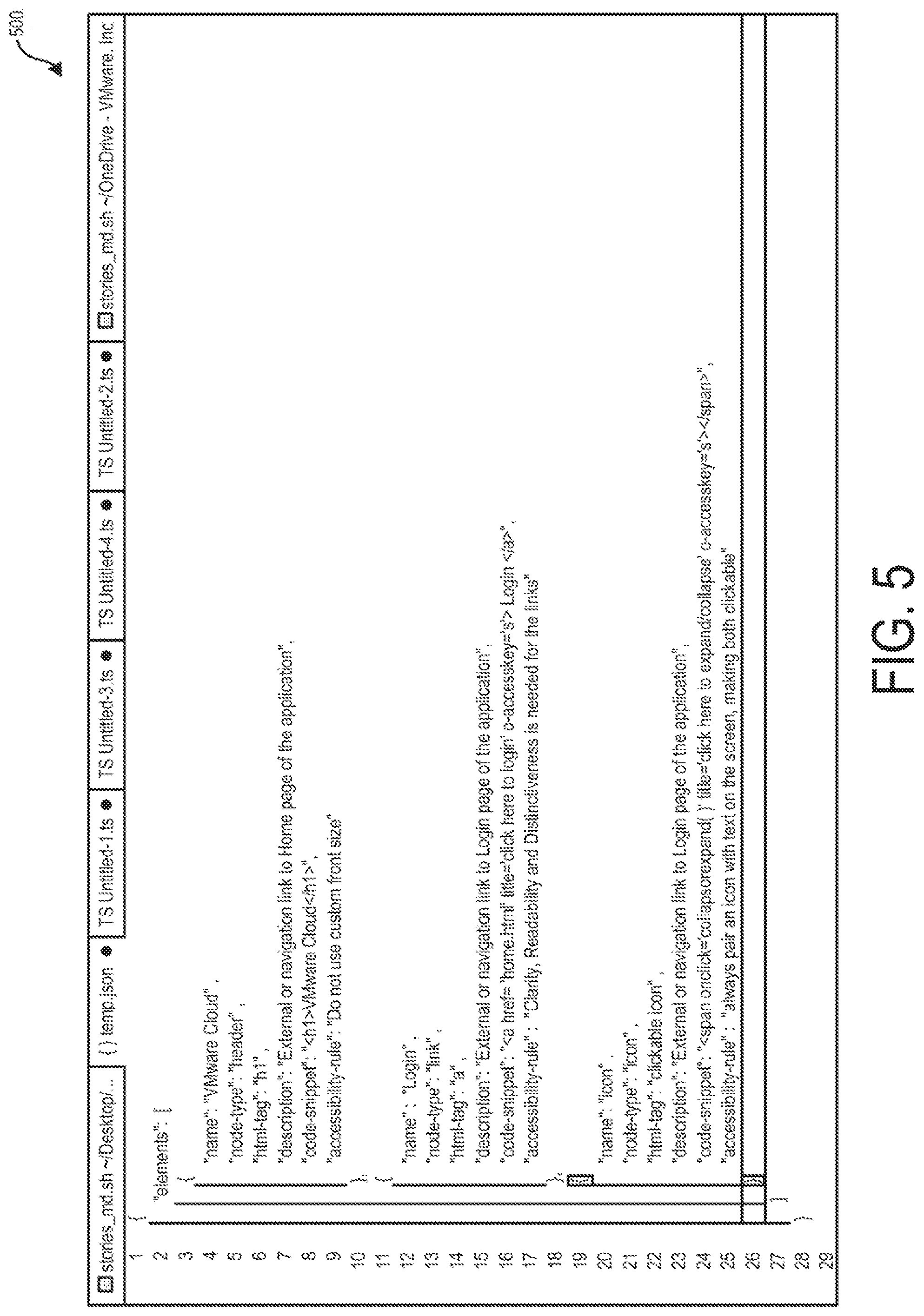 Patent US11847432 Figure 5 – System and method for generating accessible user experience design guidance materials