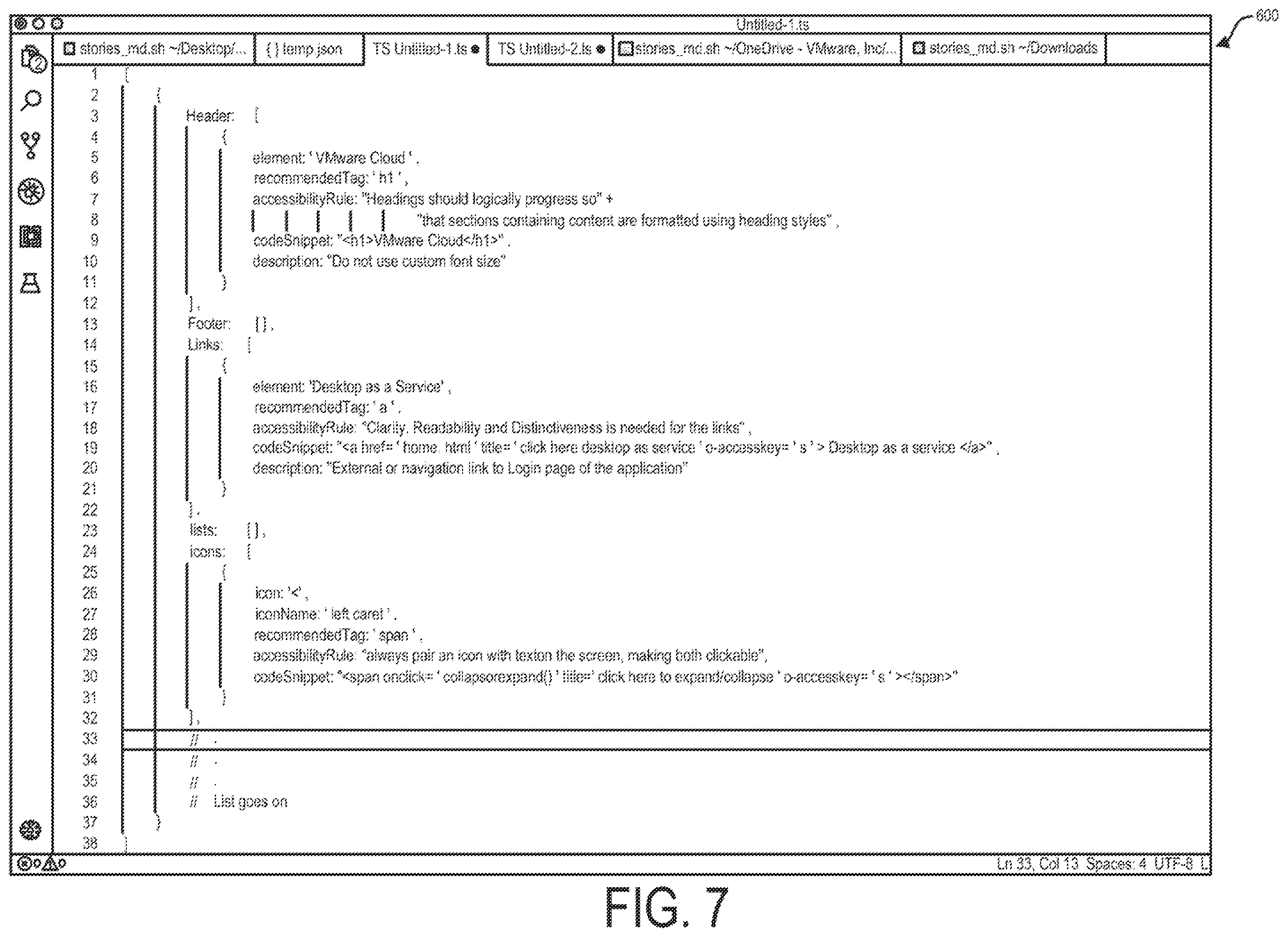Patent US11847432 Figure 7 – System and method for generating accessible user experience design guidance materials