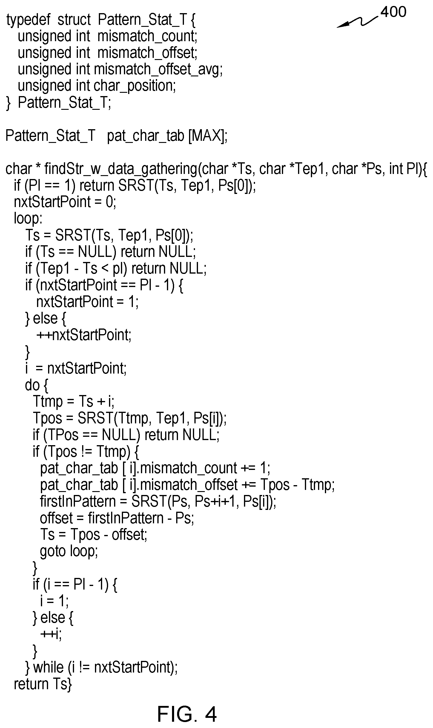 Patent US11847434 Figure 4 – Fast search for search string instructions