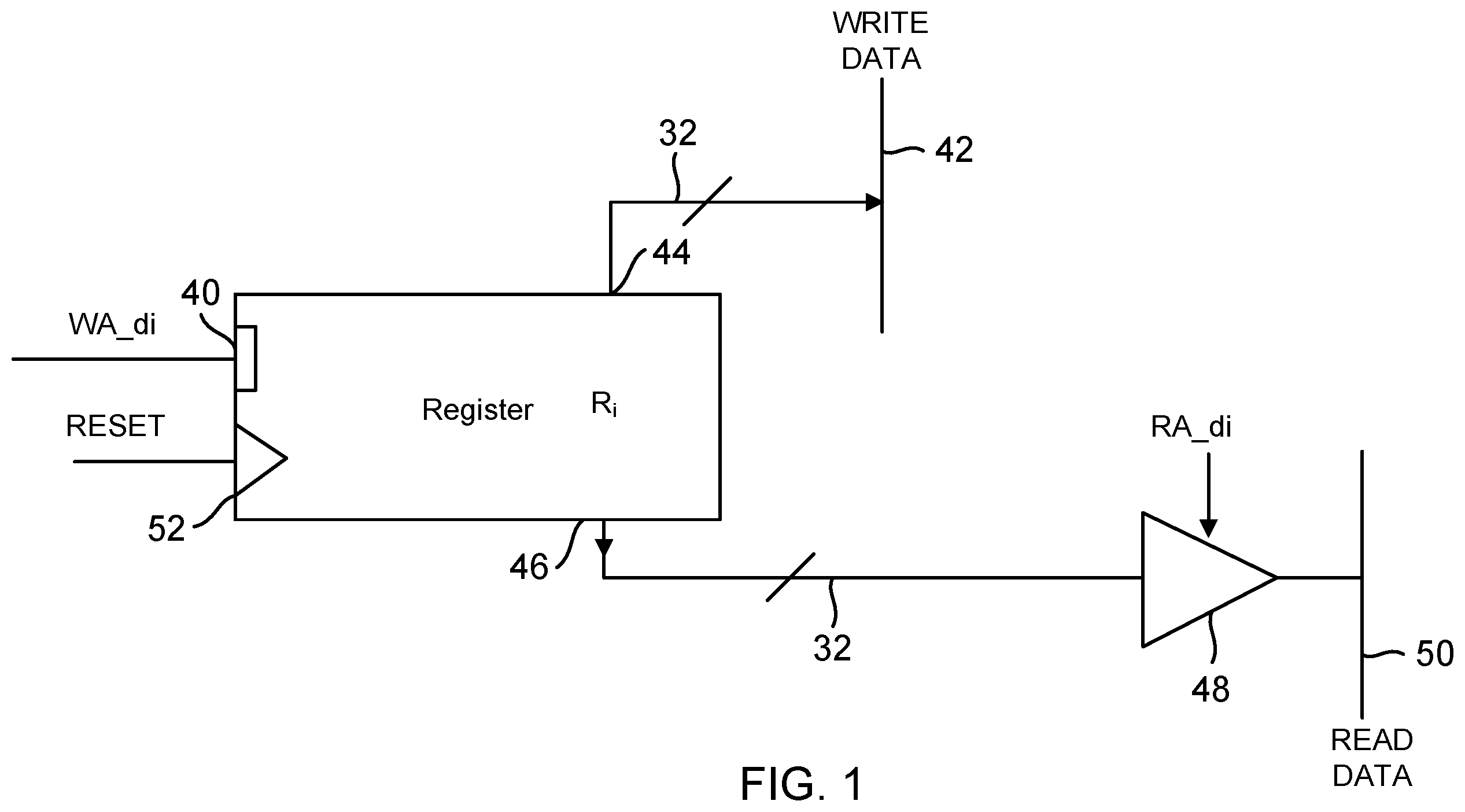 Patent US11847455 Figure 1 – Clearing register data using a write enable signal