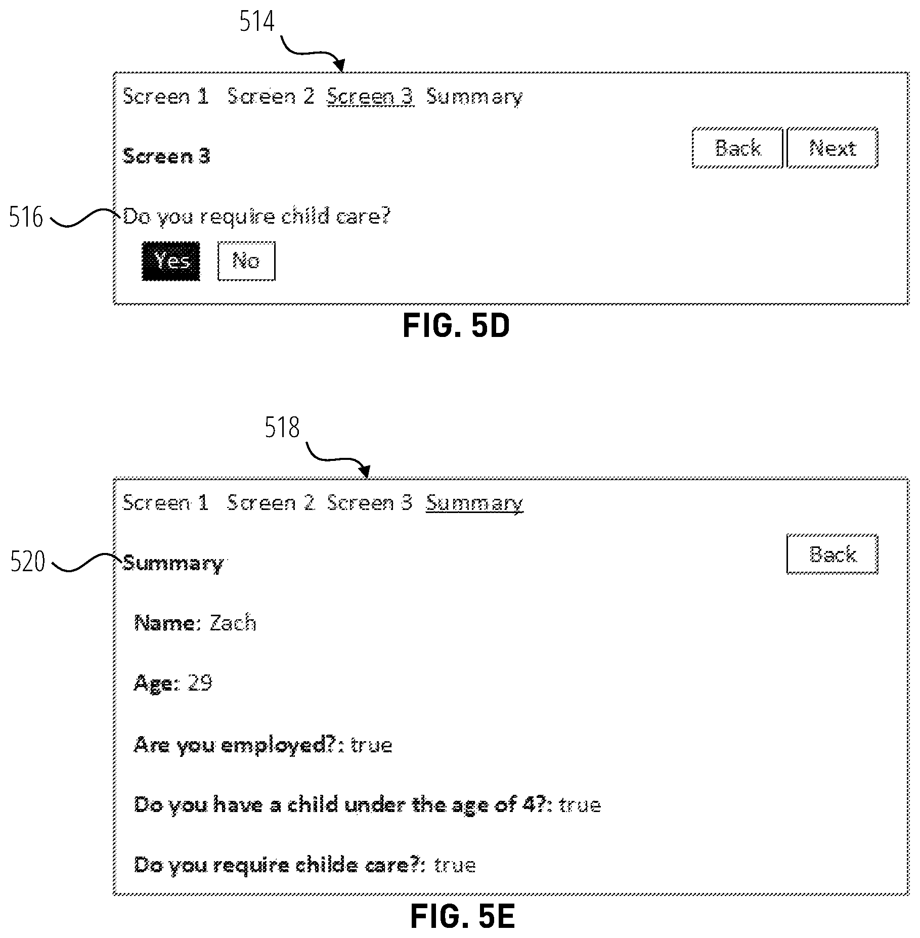 Patent US11847472 Figure 8 – Framework for linearizing interviews while permitting user backtracking and provisionally storing answers for repopulating responses