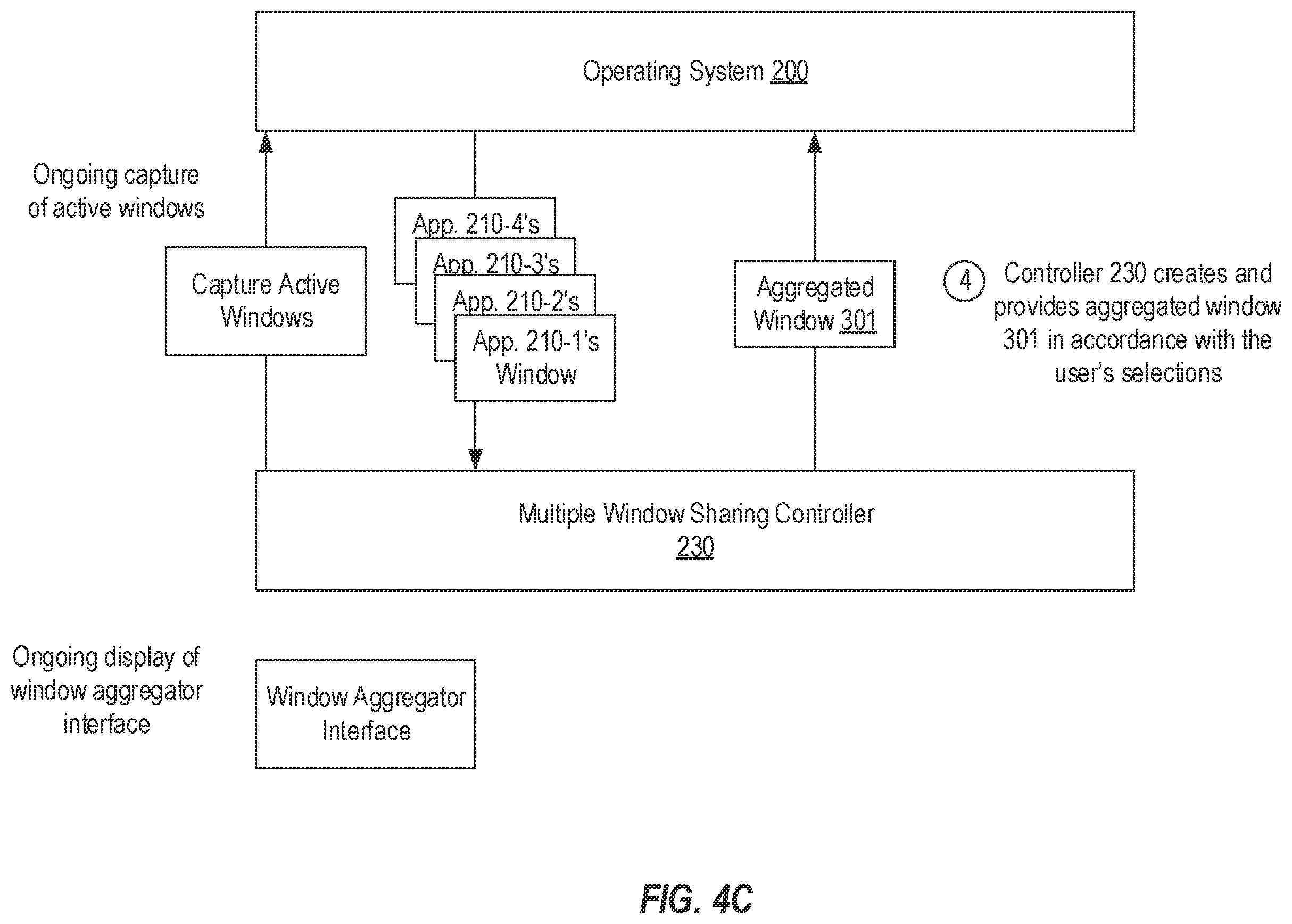 Patent US11847474 Figure 7 – Simultaneously sharing multiple windows via a collaboration application