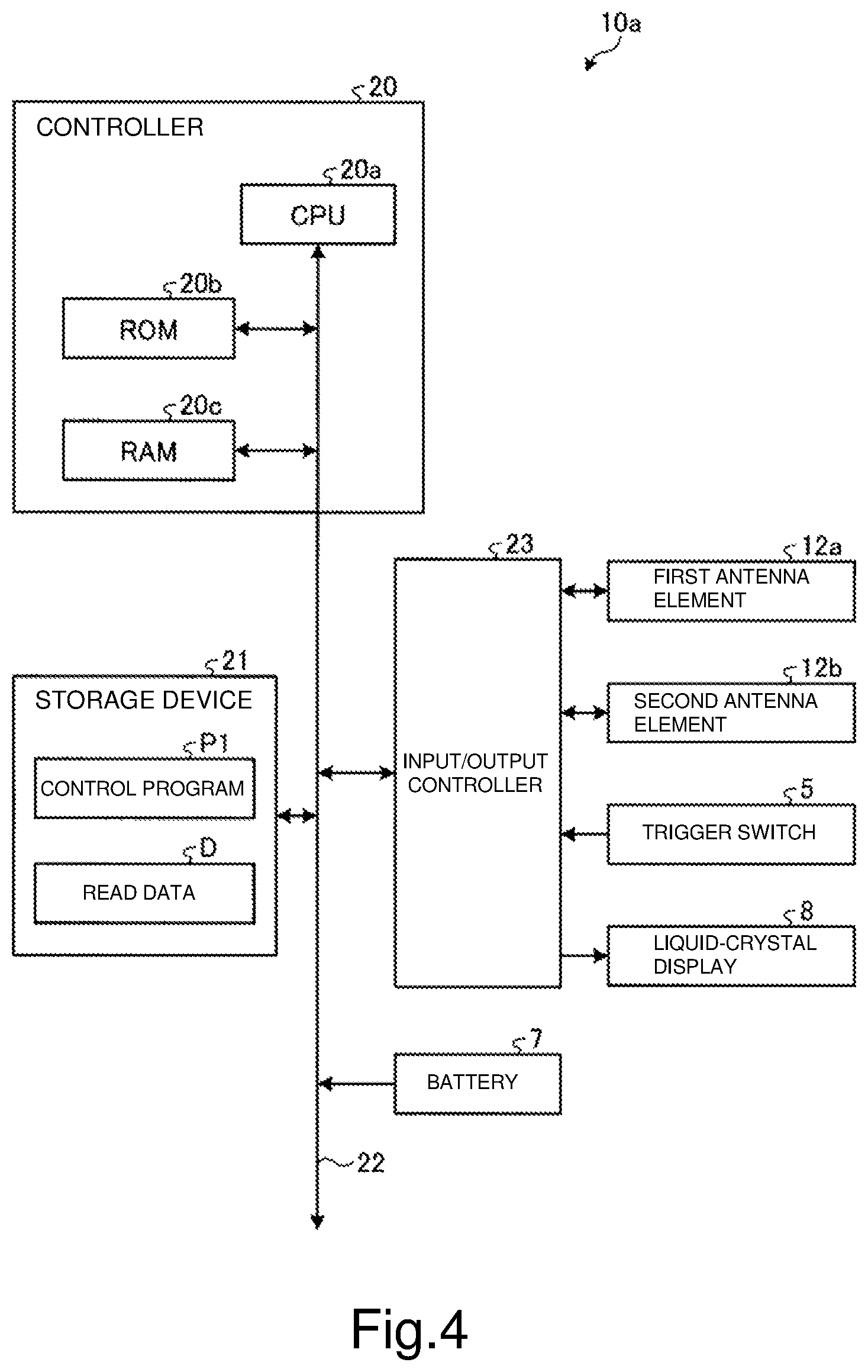 Patent US11847520 Figure 4 – Wireless tag reading apparatus and control method for a wireless tag reading apparatus