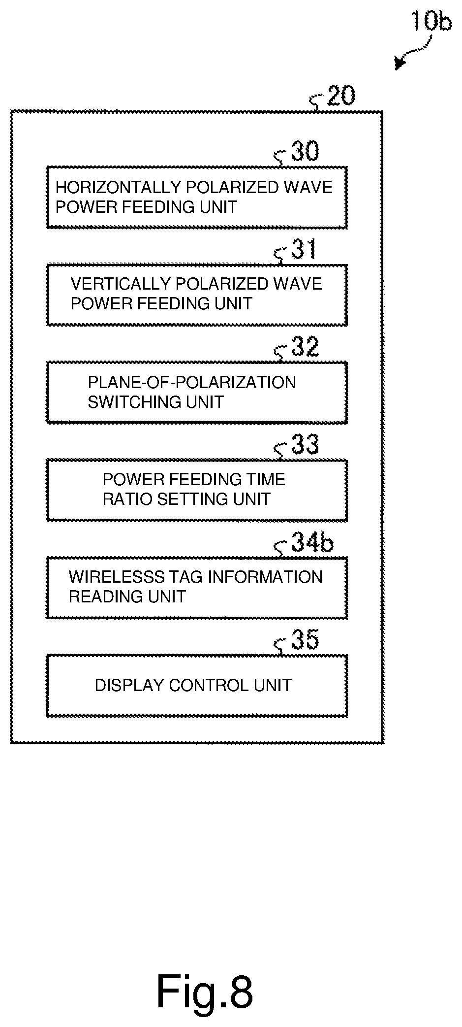 Patent US11847520 Figure 8 – Wireless tag reading apparatus and control method for a wireless tag reading apparatus