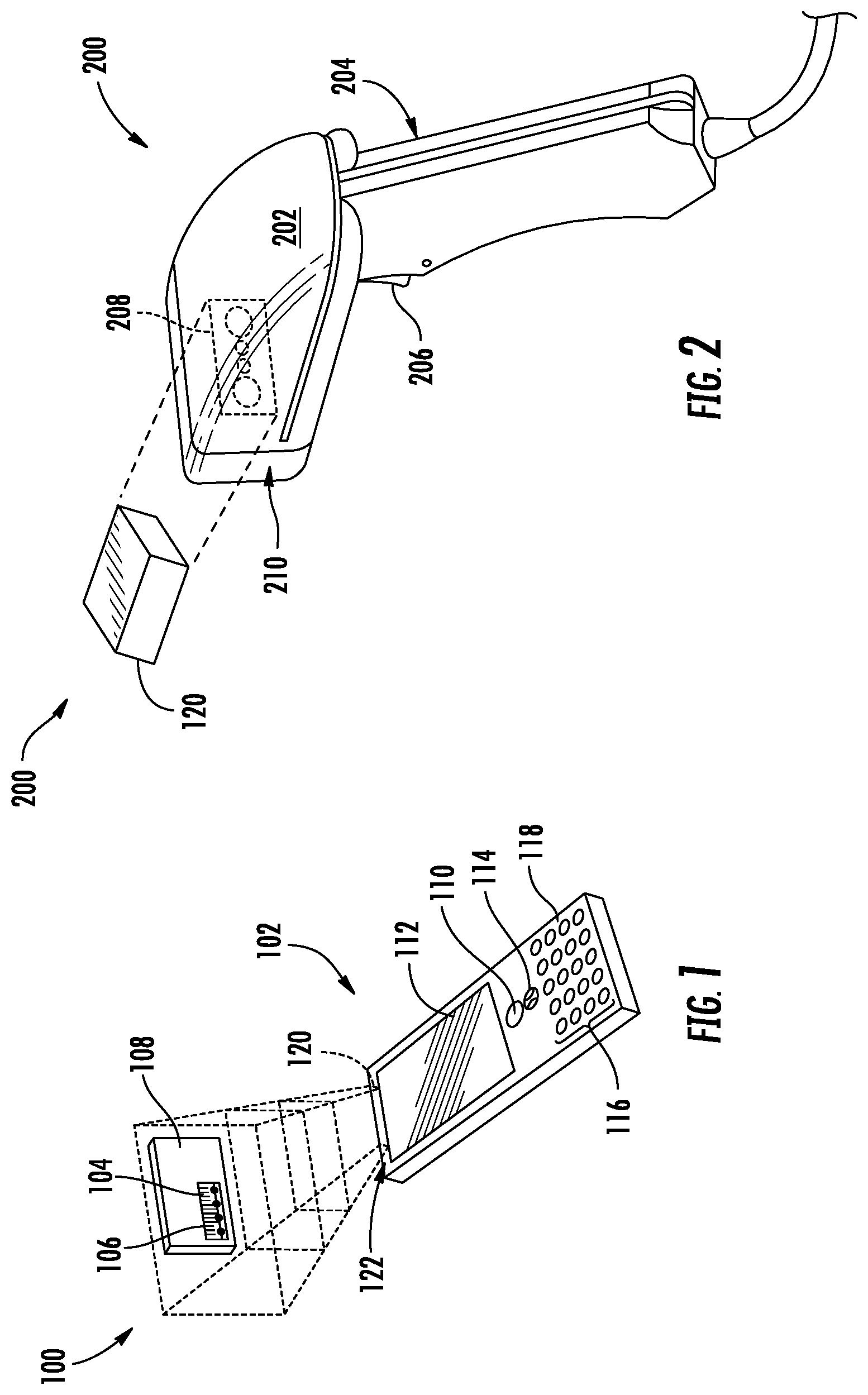 Patent US11847524 Figure 1 – Methods, systems, and apparatuses for scanning and decoding direct part marking indicia