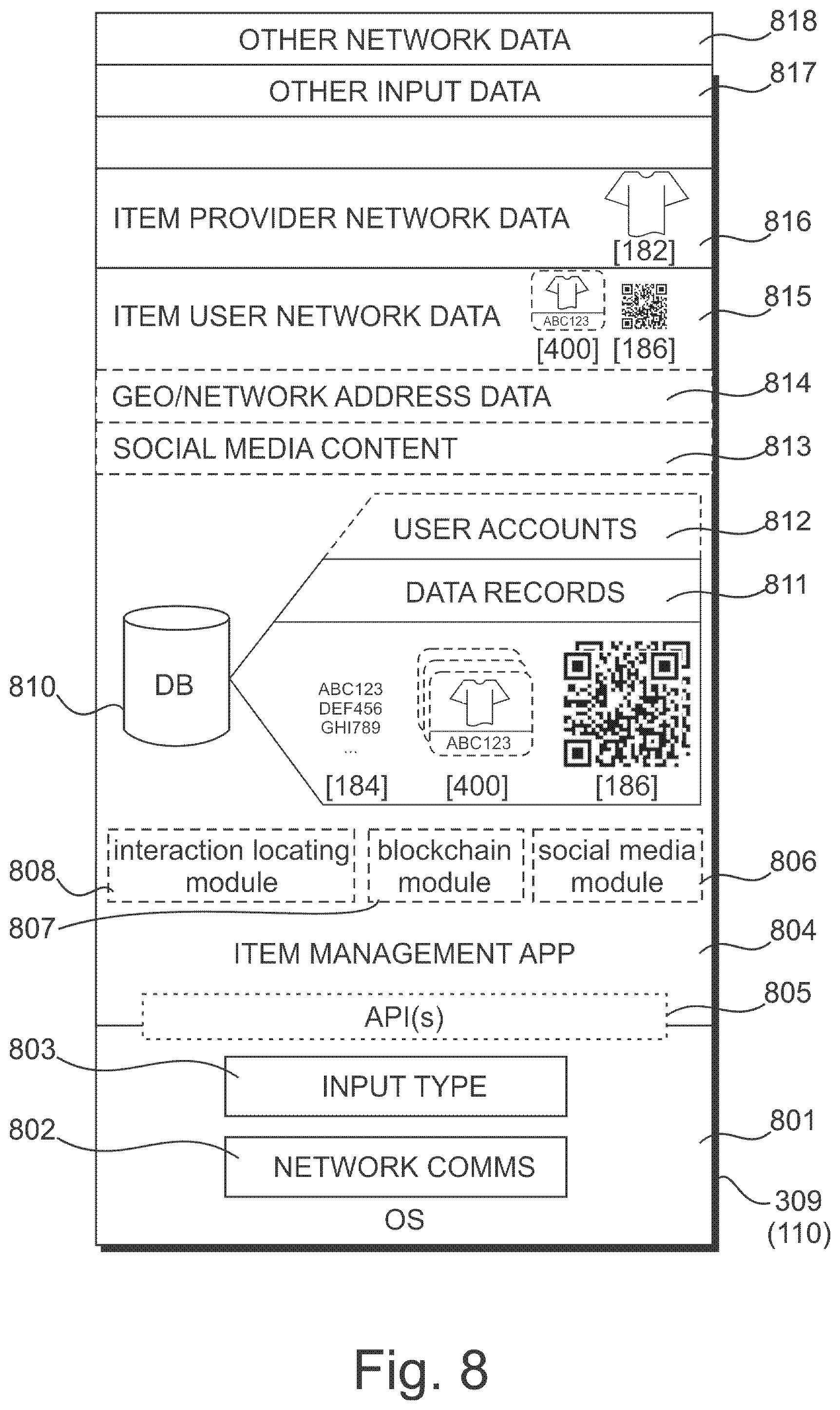 Patent US11847526 Figure 8 – Recording multimodal user interaction with items in real and digital environments