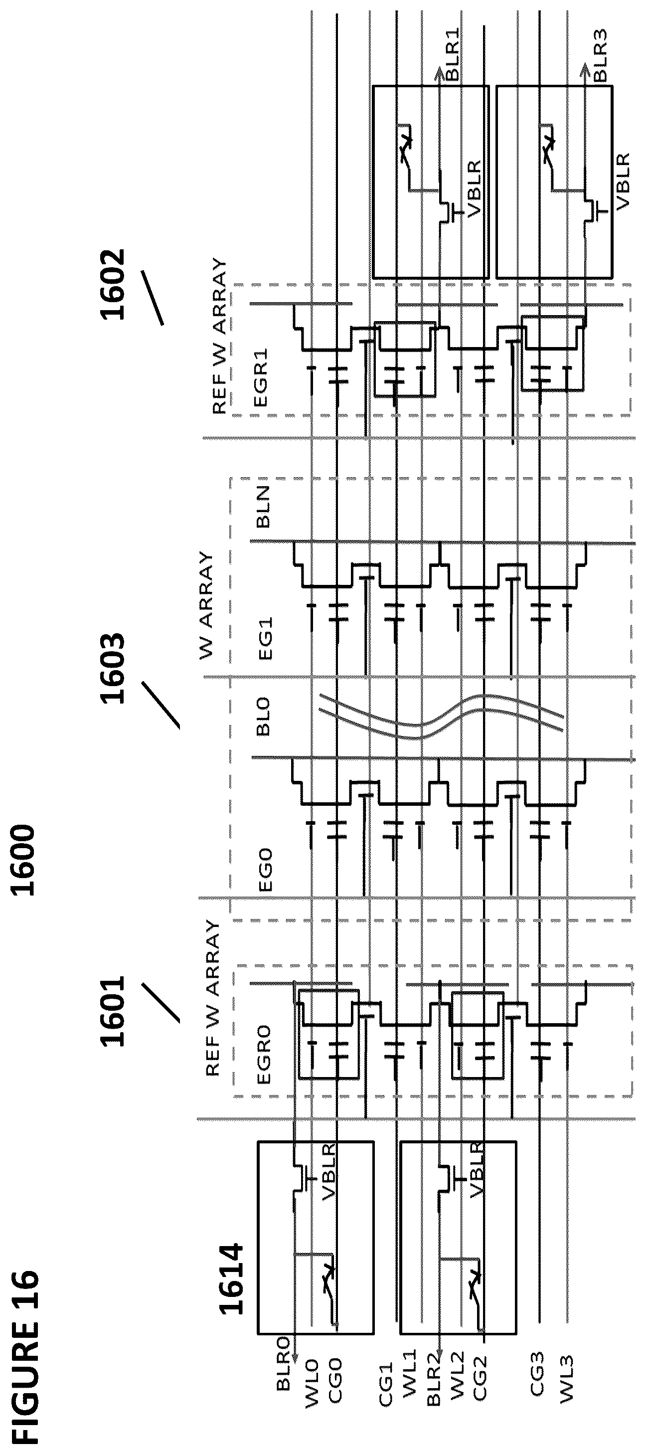 Patent US11847557 Figure 16 – Compensation for reference transistors and memory cells in analog neuro memory in deep learning artificial neural network