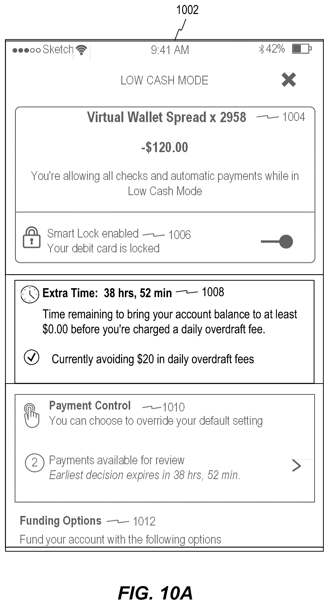 Patent US11847581 Figure 20 – Systems and methods for managing a financial account in a low-cash mode