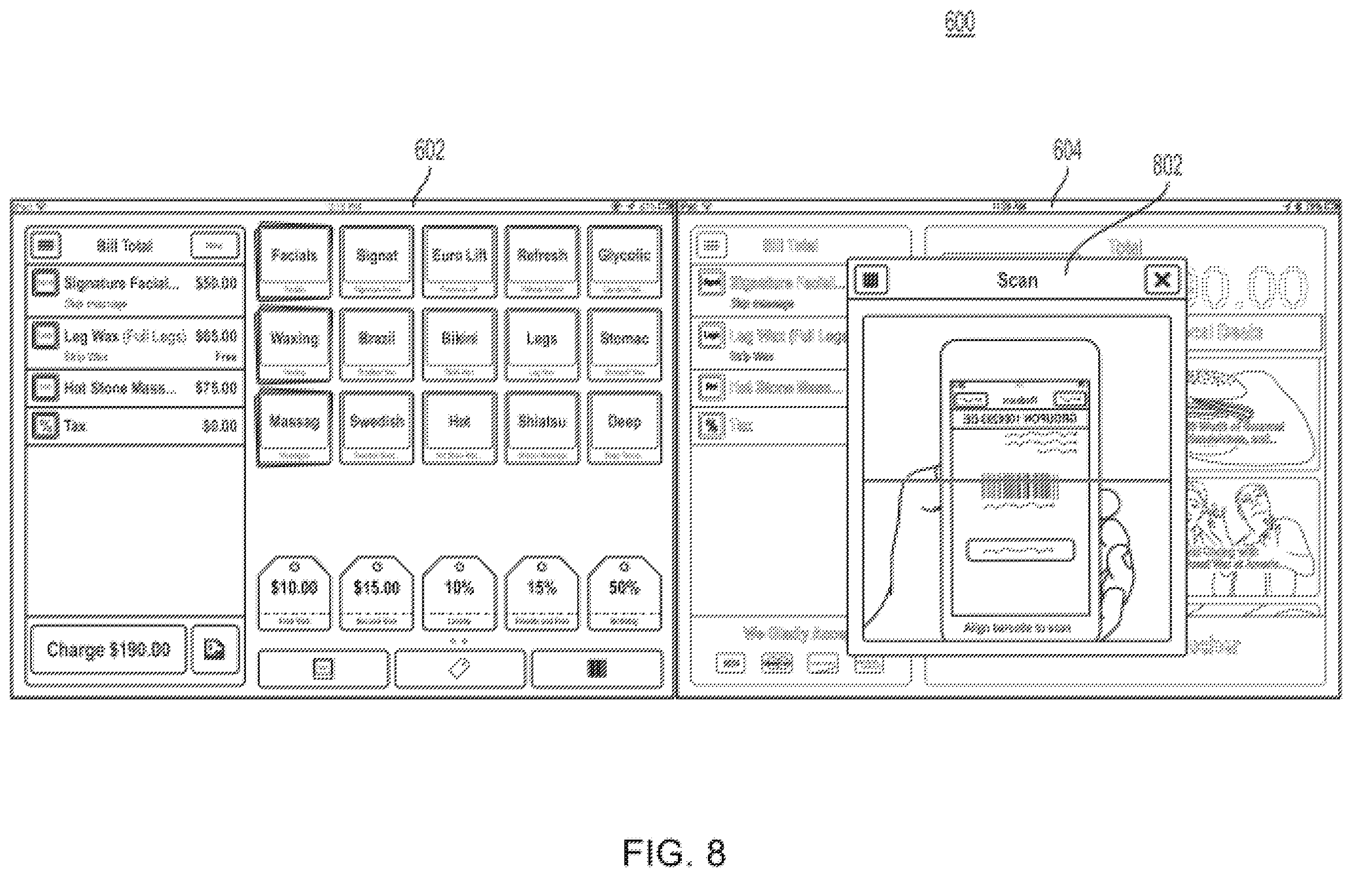 Patent US11847583 Figure 8 – Systems and methods for providing consumer facing point-of-sale interfaces
