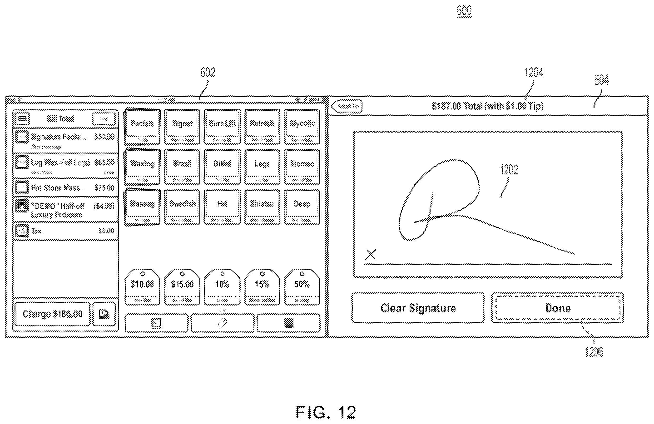 Patent US11847583 Figure 12 – Systems and methods for providing consumer facing point-of-sale interfaces