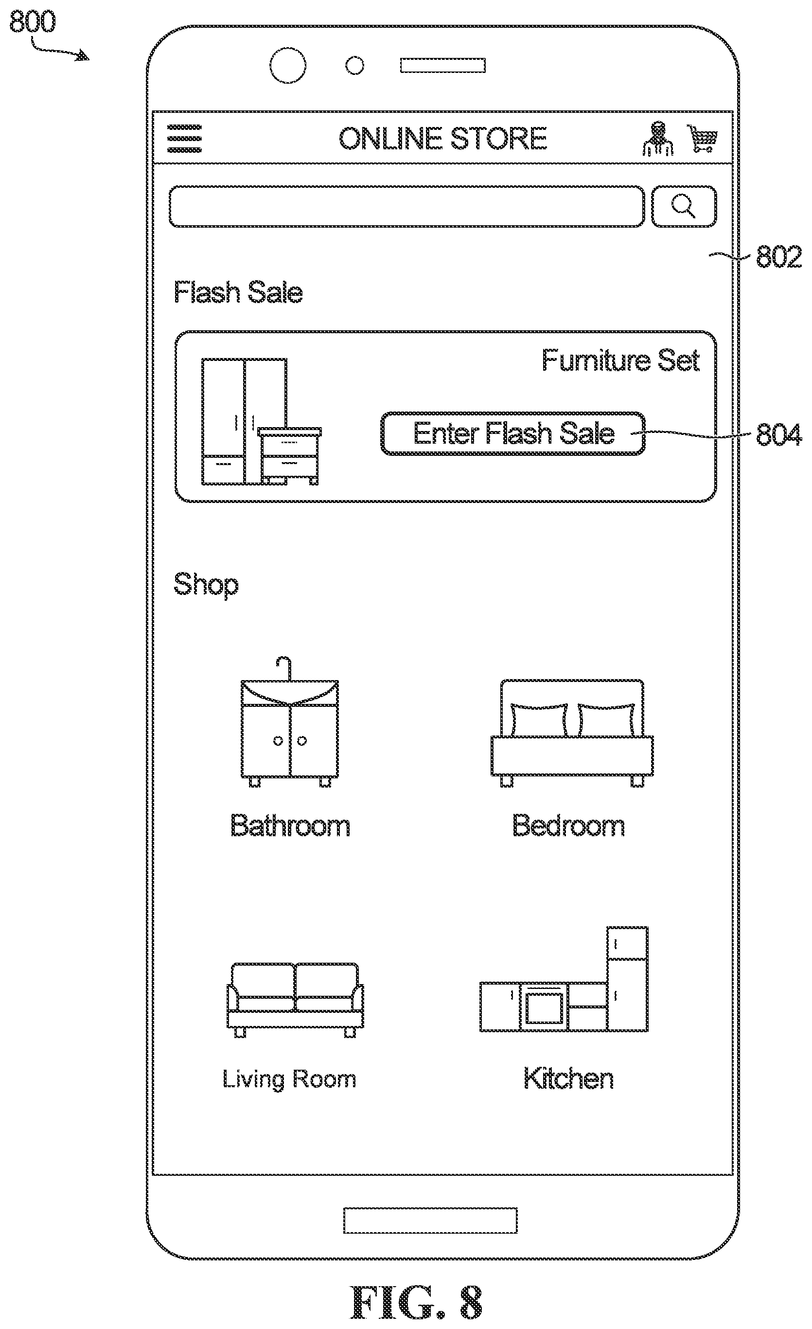 Patent US11847585 Figure 8 – Systems and methods for selectively preventing origination of transaction requests