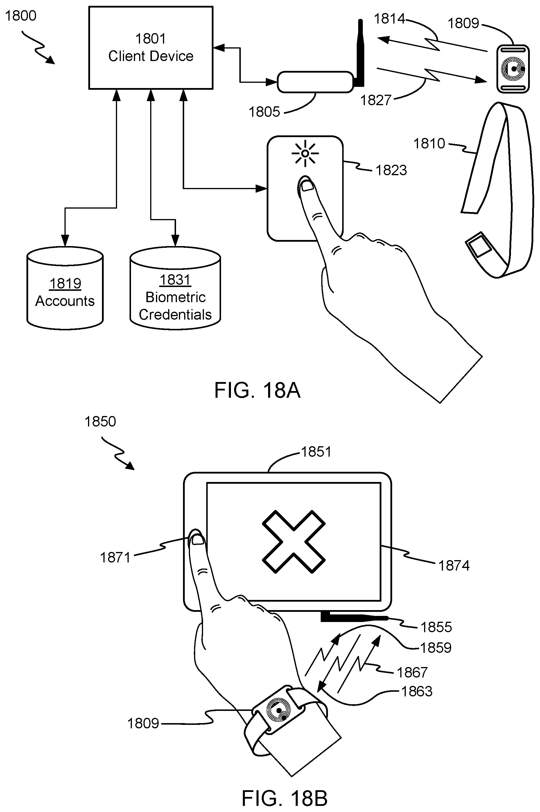 Patent US11847590 Figure 18 – Short-range device communications for secured resource access