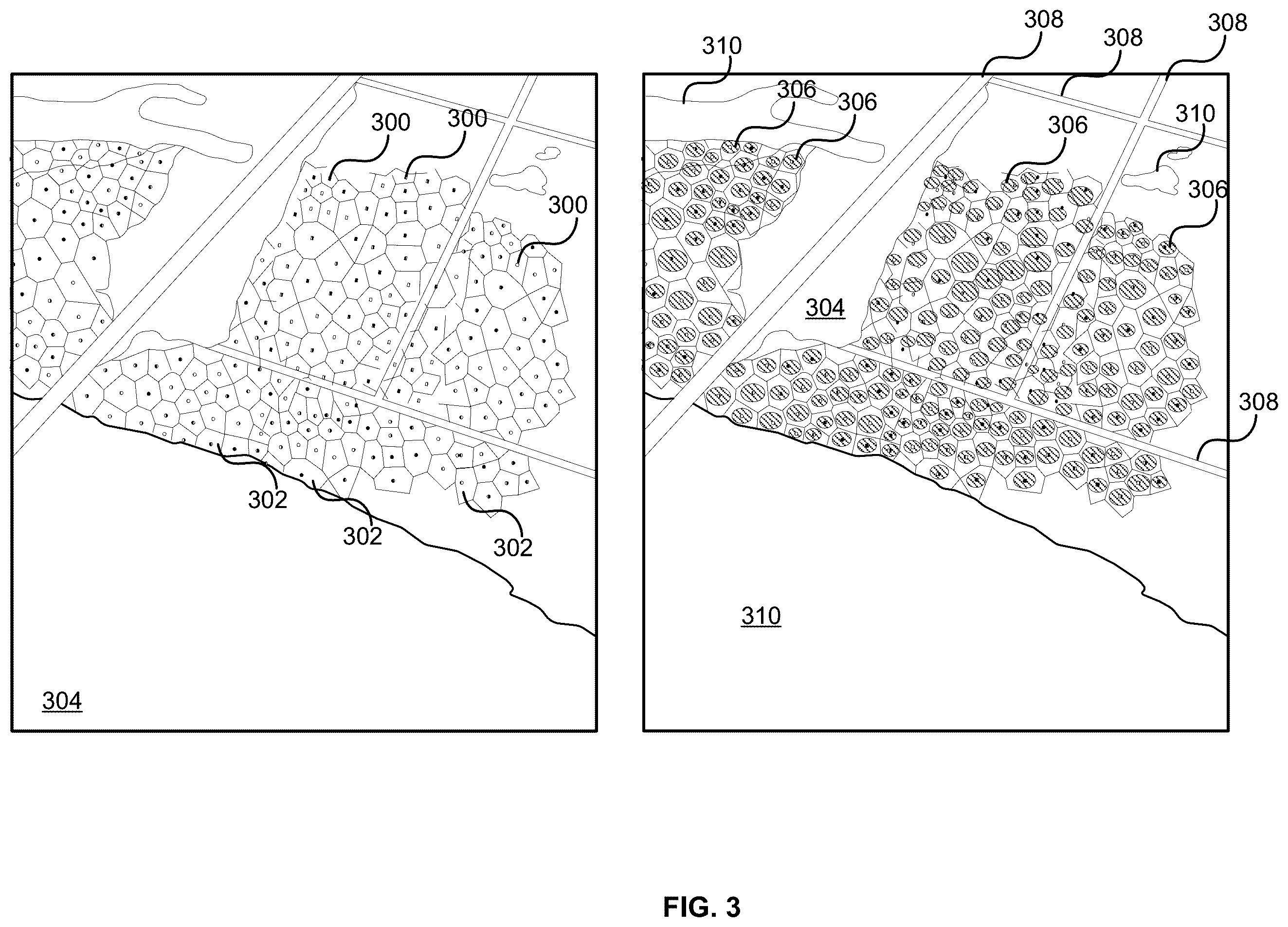 Patent US11847603 Figure 3 – Neighborhood aware geofence generation