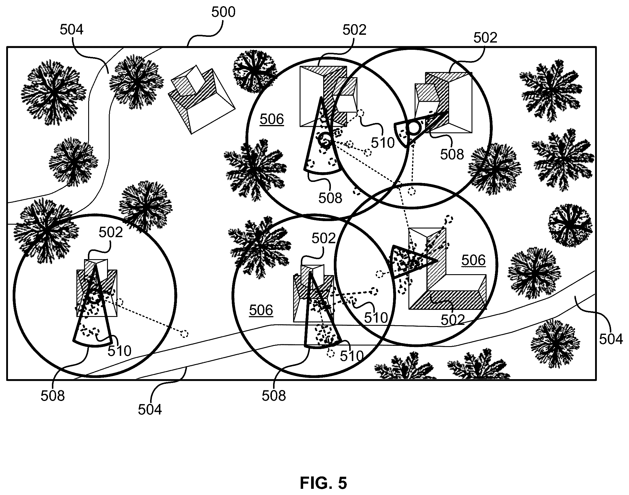 Patent US11847603 Figure 5 – Neighborhood aware geofence generation