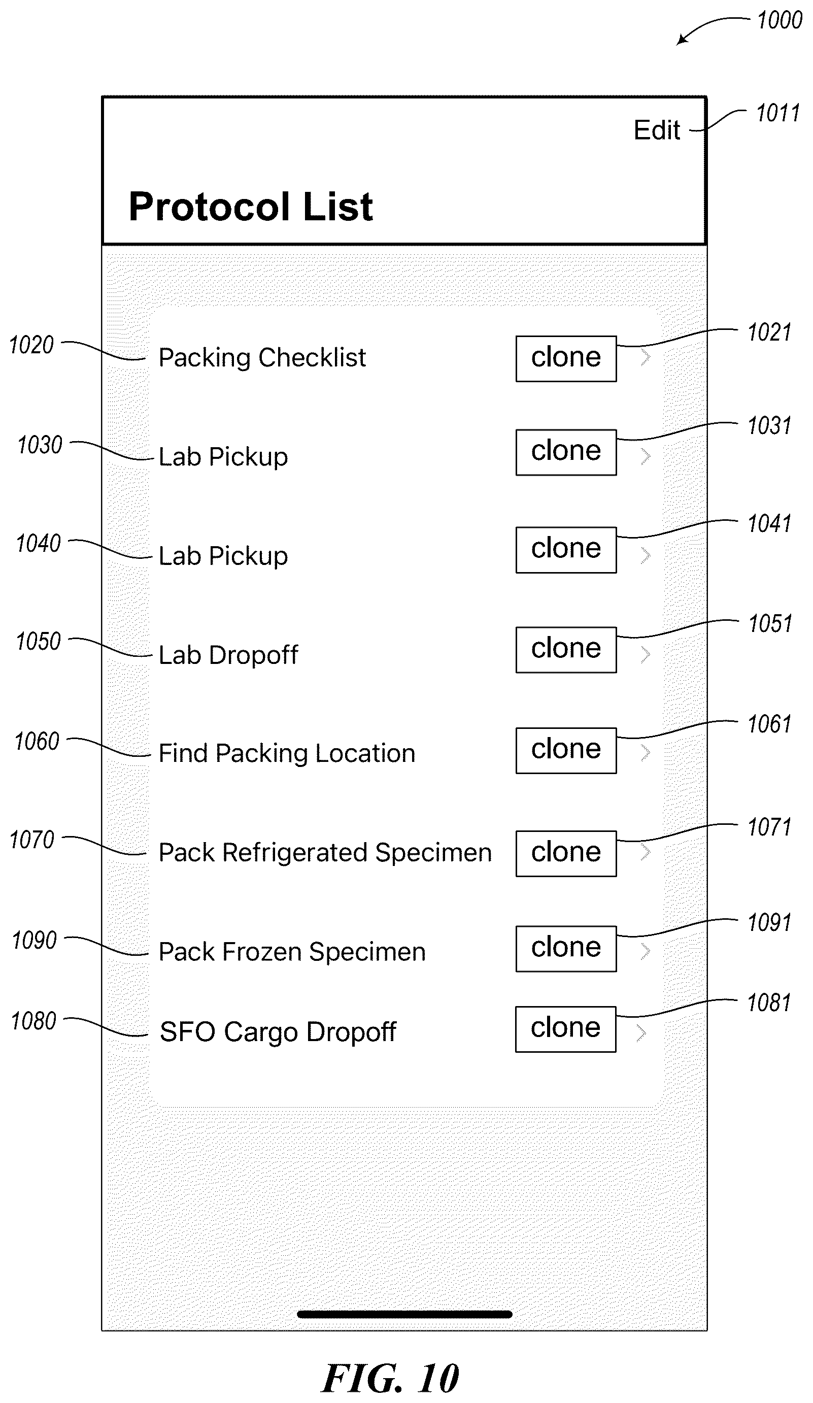 Patent US11847605 Figure 10 – Discharging courier service assignments