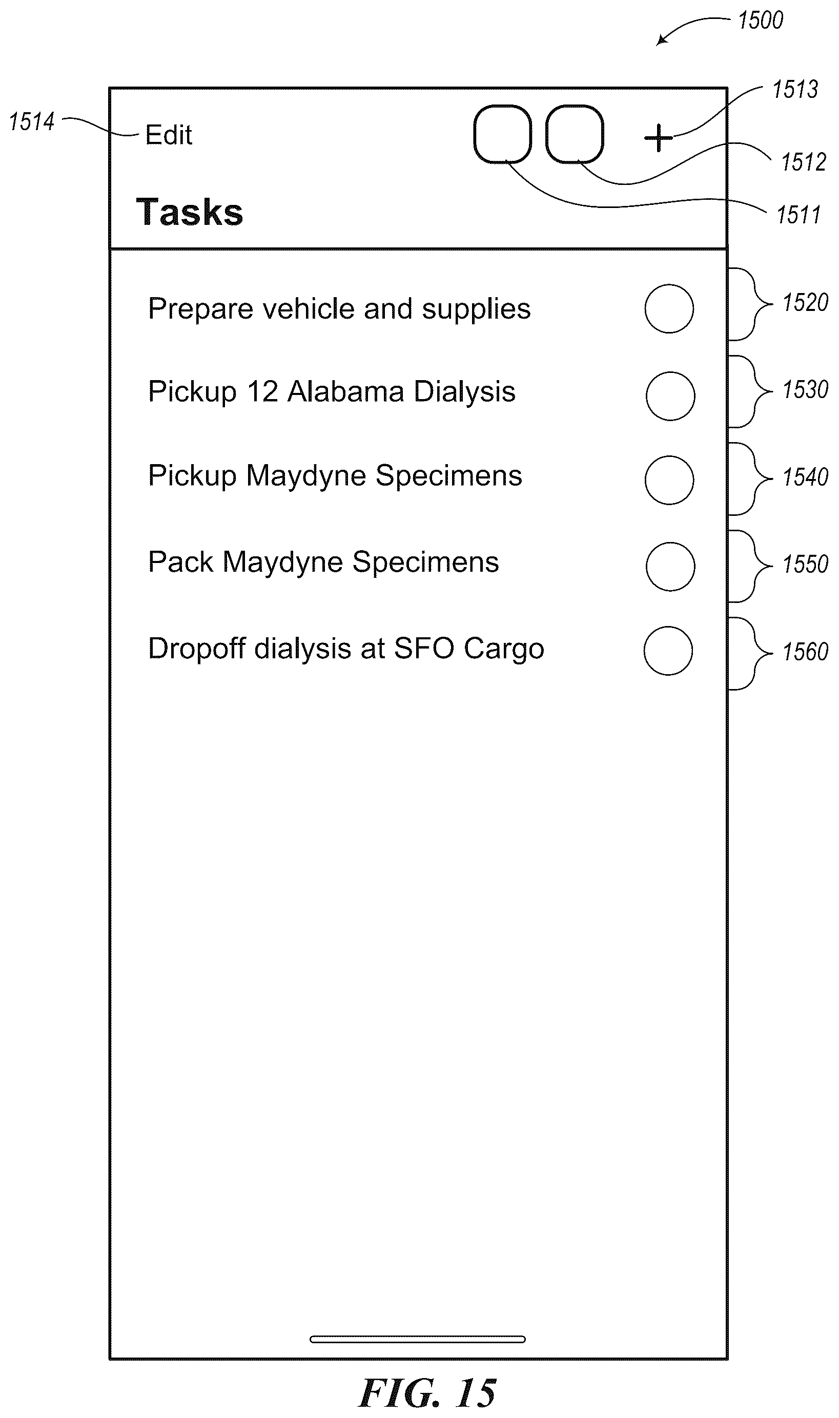 Patent US11847605 Figure 15 – Discharging courier service assignments