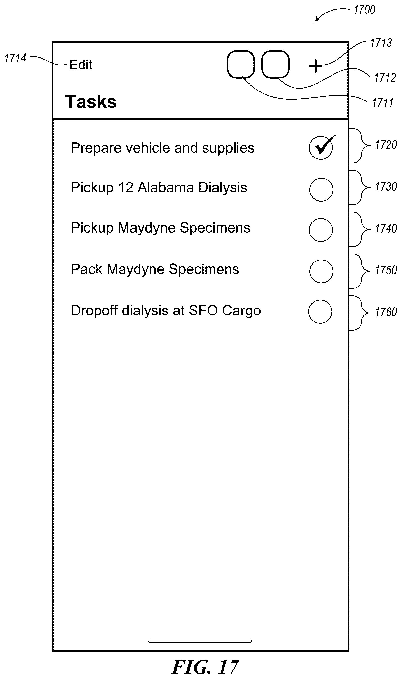 Patent US11847605 Figure 17 – Discharging courier service assignments