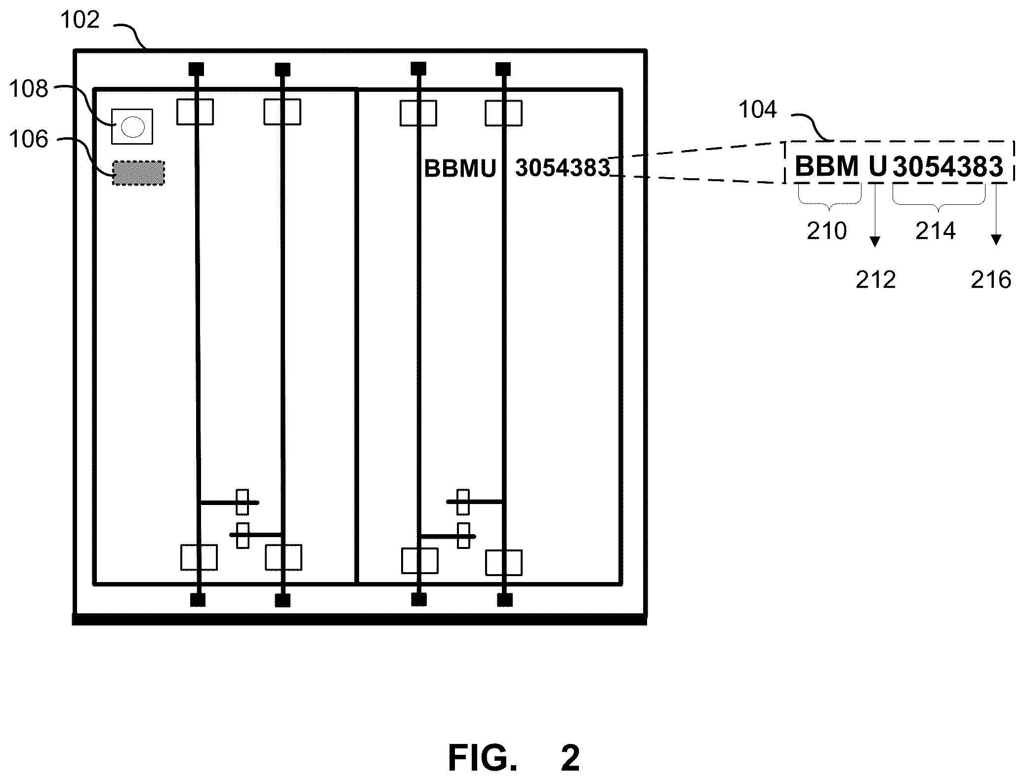 Patent US11847606 Figure 2 – System and method for cargo transportation unit tracking and monitoring device verification