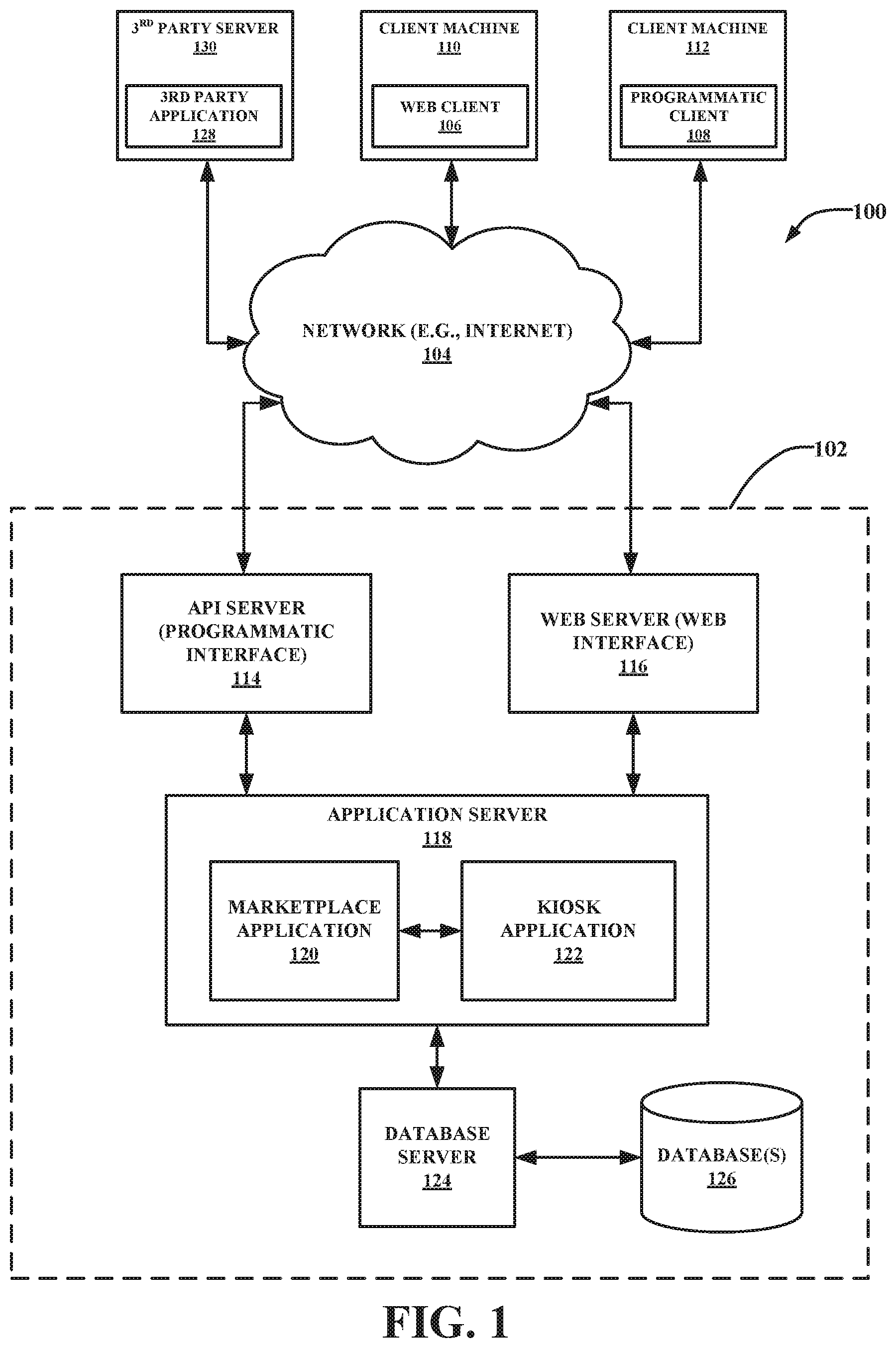 Patent US11847625 Figure 1 – Kiosk for receiving and delivering packages