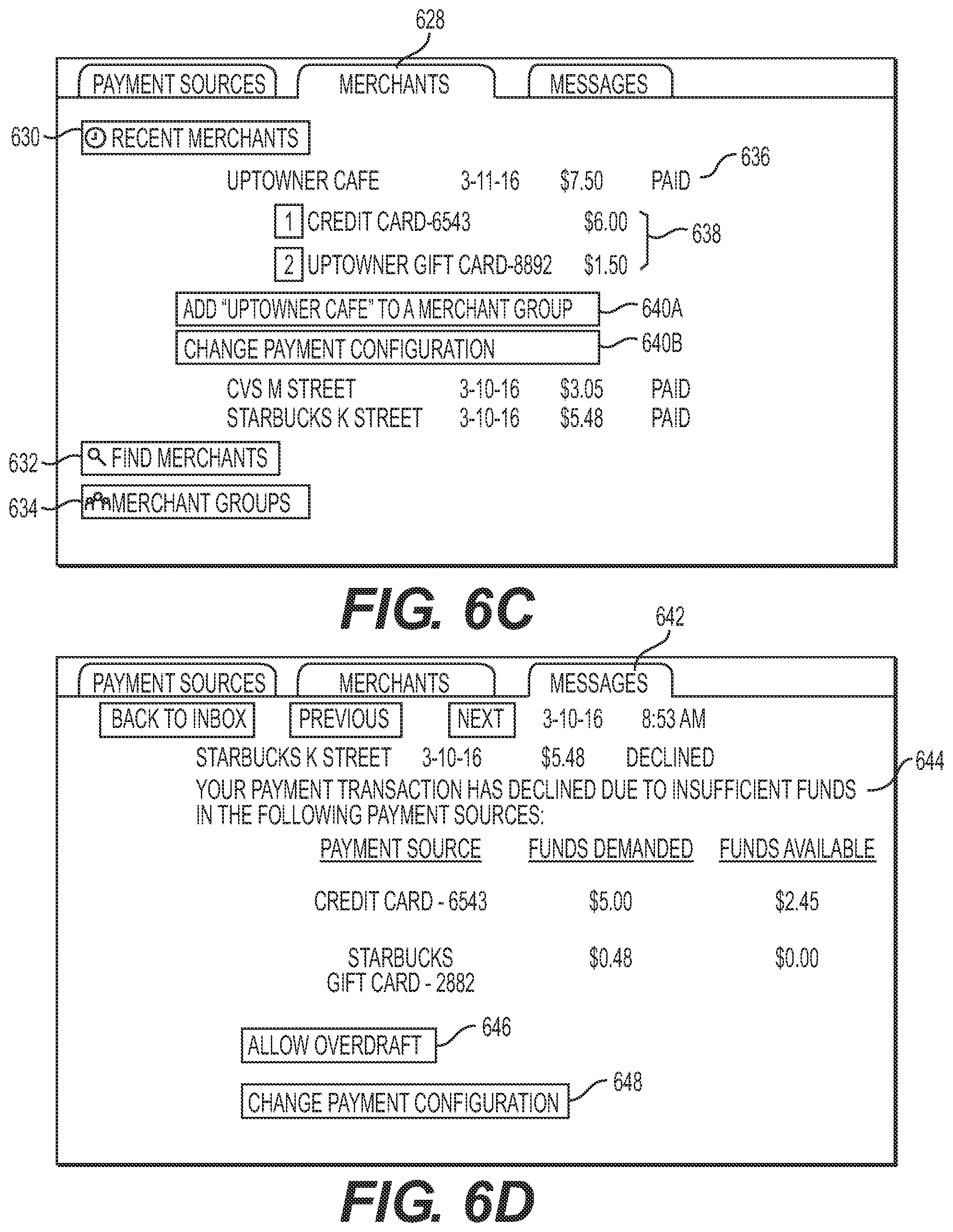 Patent US11847628 Figure 9 – User interfaces for using shared databases for managing supplemental payment sources