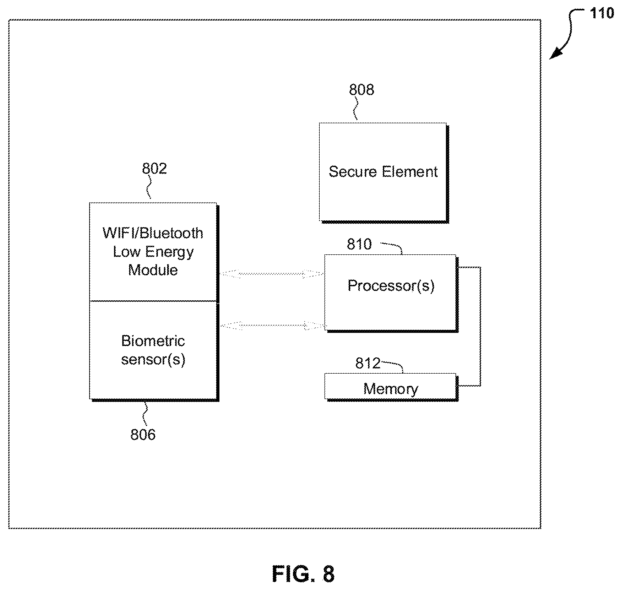 Patent US11847630 Figure 8 – Wearable payment device