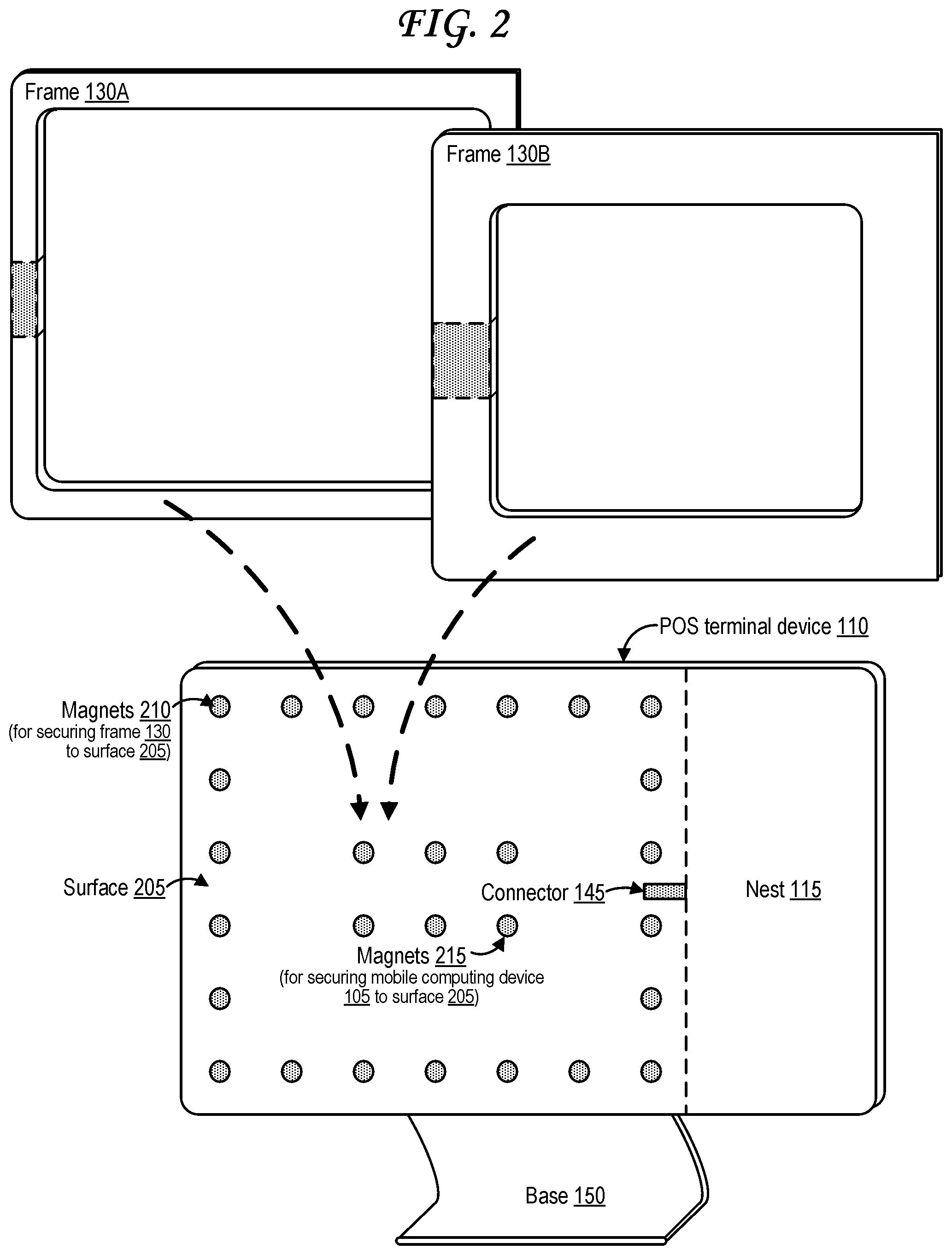 Patent US11847631 Figure 3 – Point of sale device with cradle for computing device